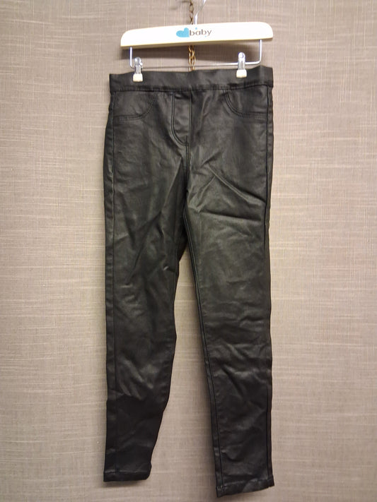 Next Girls Faux Leather Jeggings Black Age 7 Years