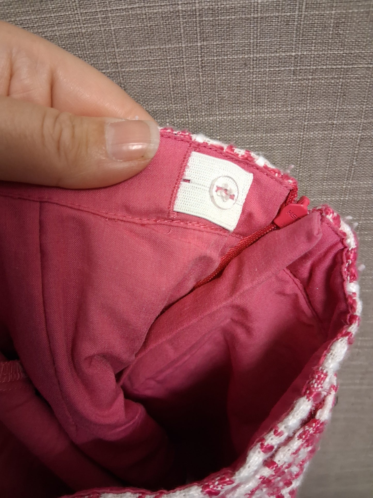 Matalan Girls Pink Checked Skorts Age 7 Years Faux Buttons
