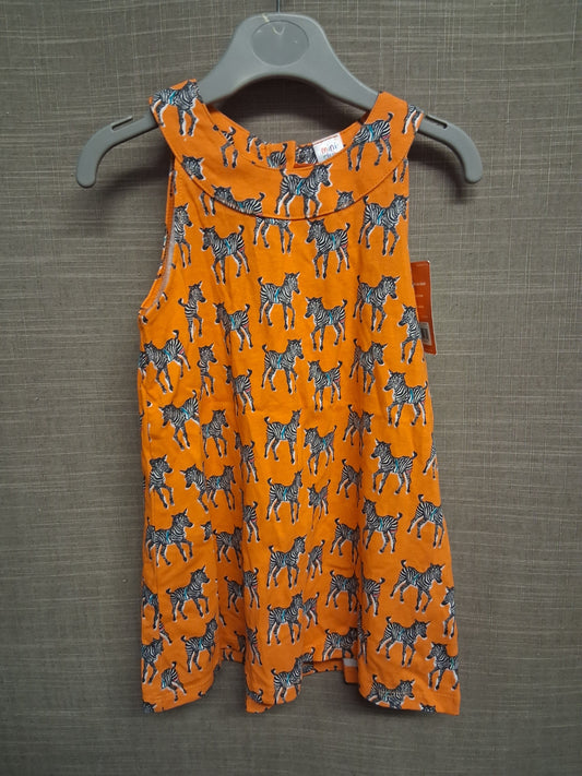 Mini Club Girls Orange Zebra Print A Line Dress Sleeveless Age 2-3 Years New