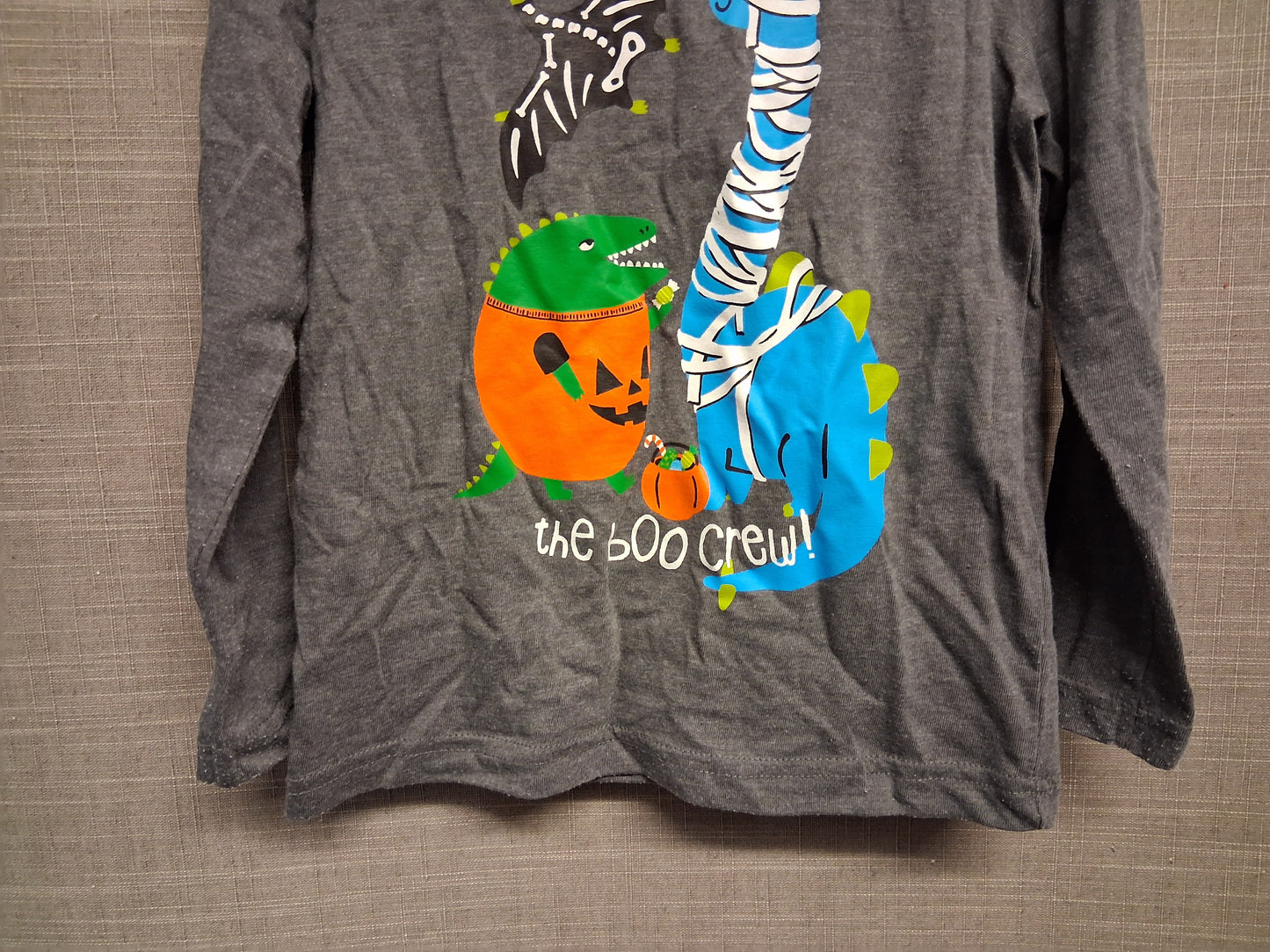 TU Boys Halloween Dinosaur Long Sleeve Grey T-Shirt Age 2-3 Years