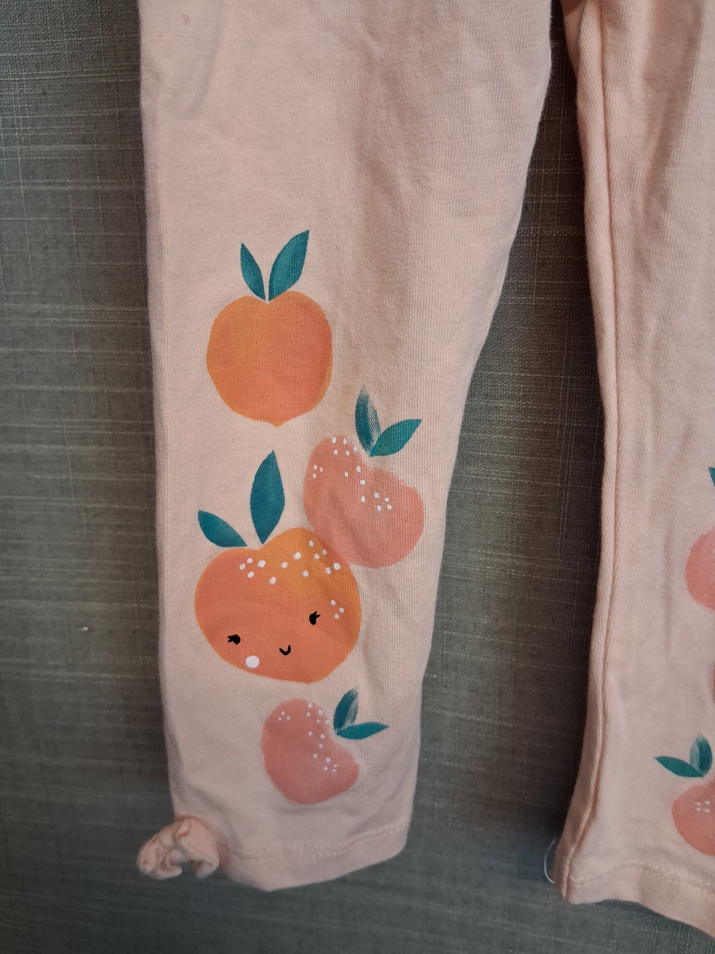 TU Girls Peach Theme Leggings Age 18-24 Months Jersey