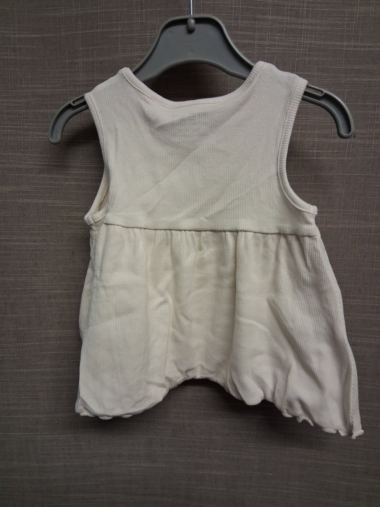 Next Girls Cream Sleeveless Jersey T-Shirt Age 9-12 Months