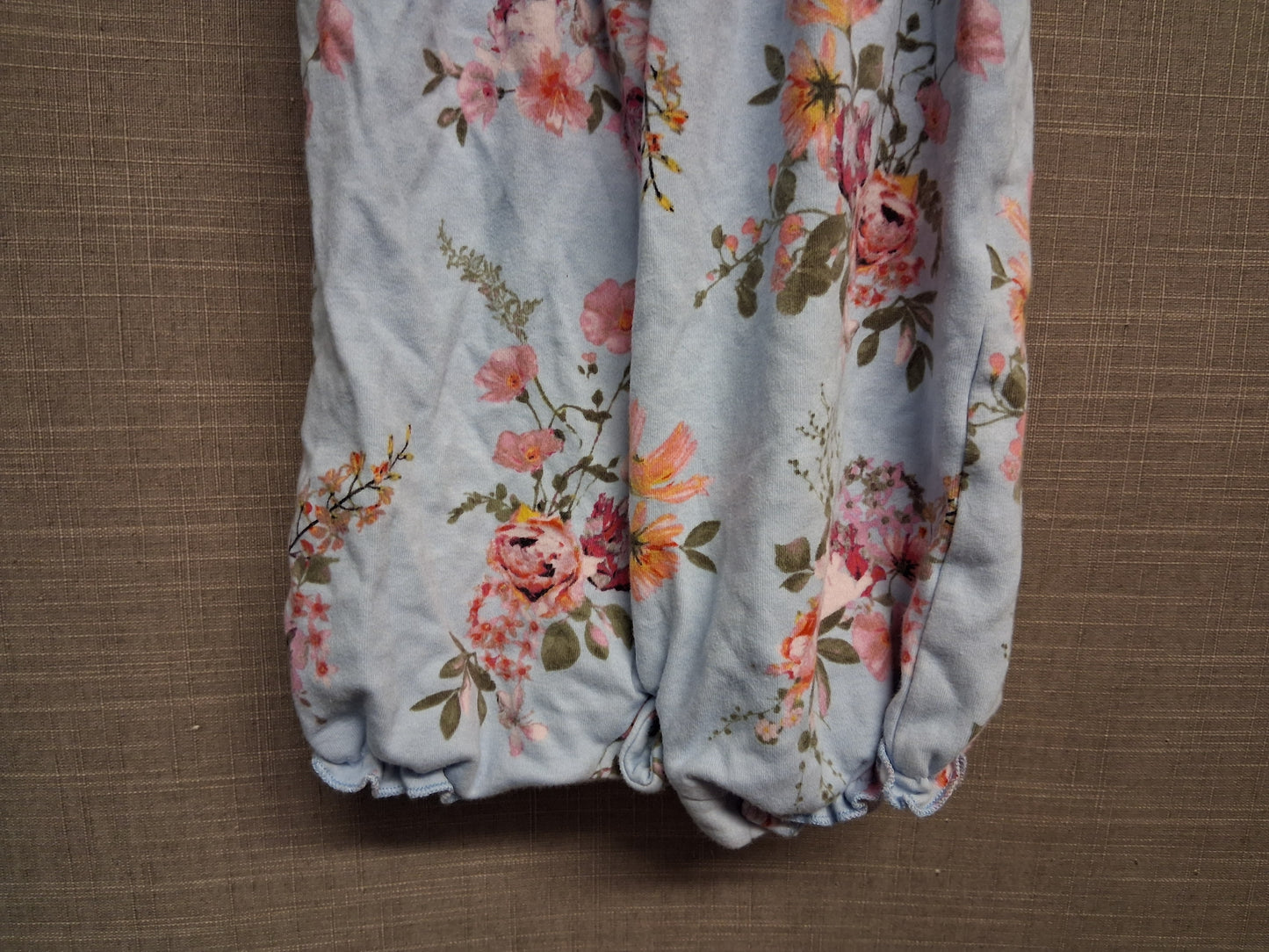 Next Blue Floral Jersey Romper One Piece Suit Age 9-12 months