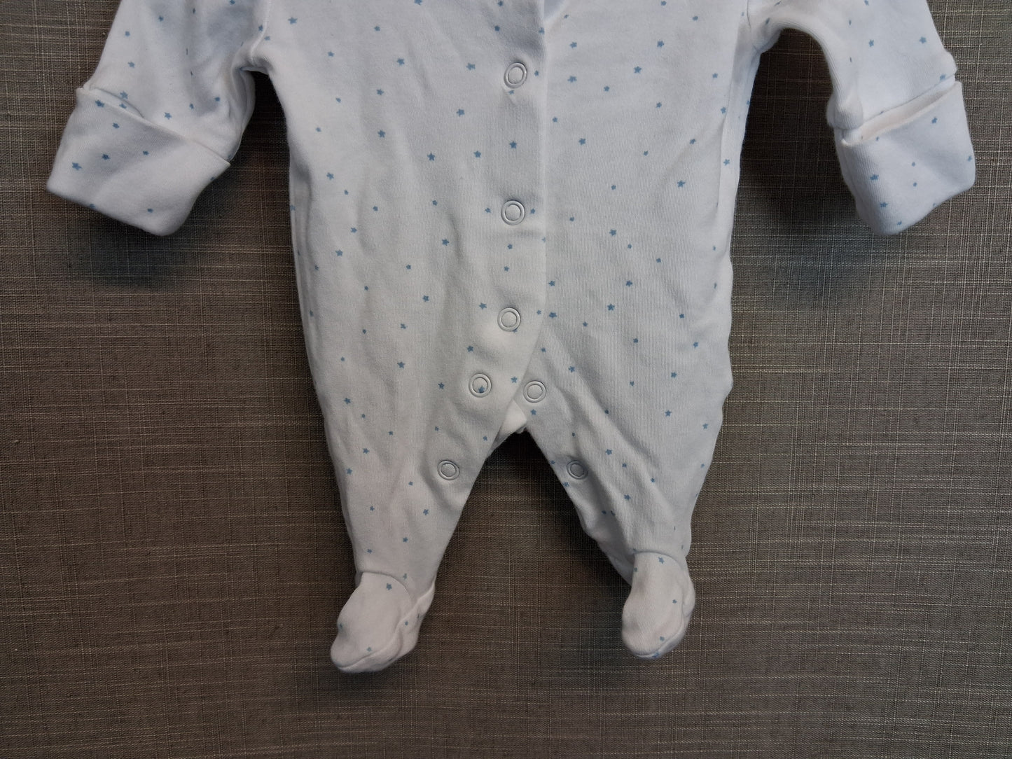 Next Boys Sleepsuit Romper White Blue Spots Age Tiny Baby