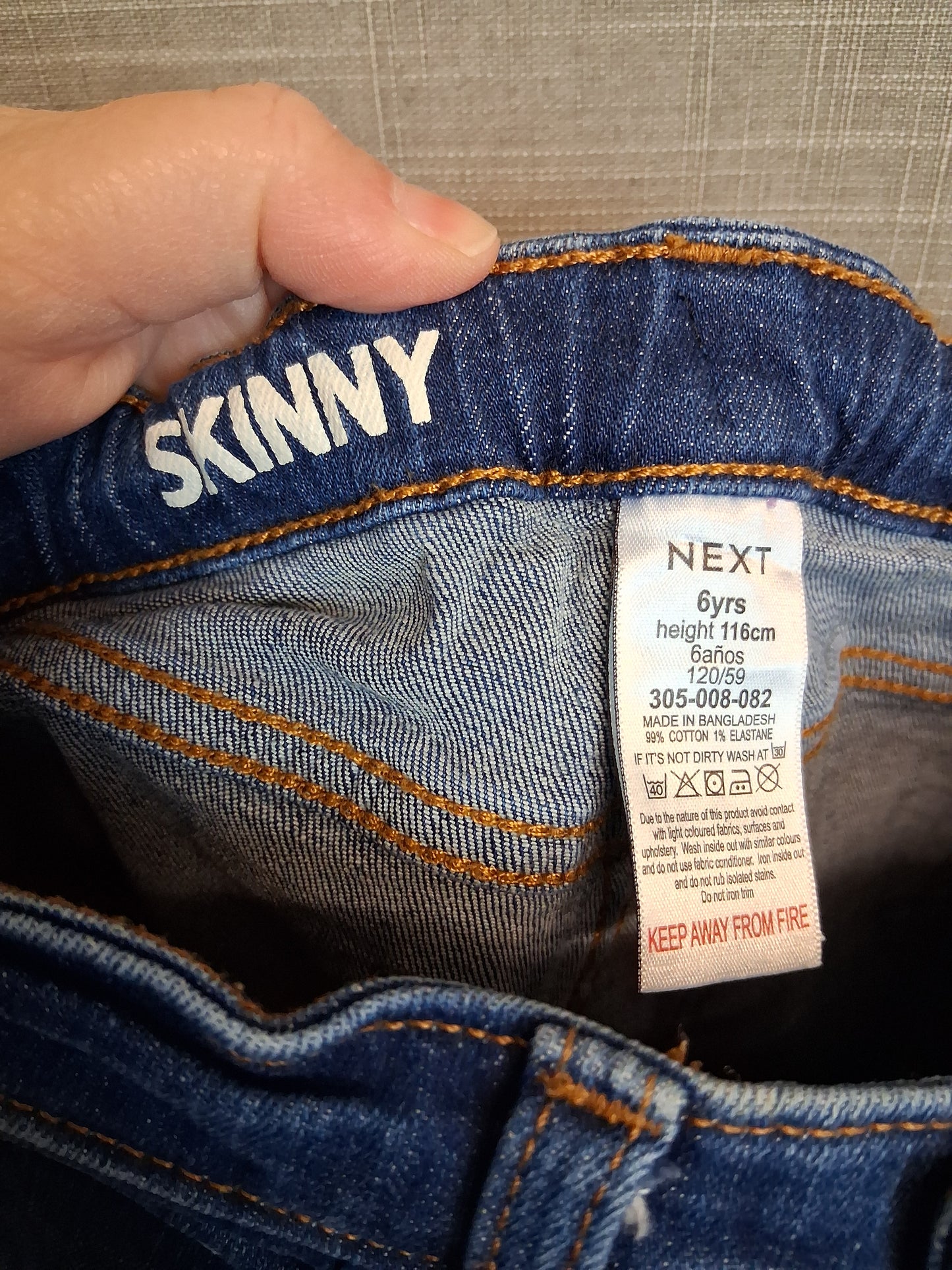 Next Skinny Jeans Blue Denim Age 6 Years