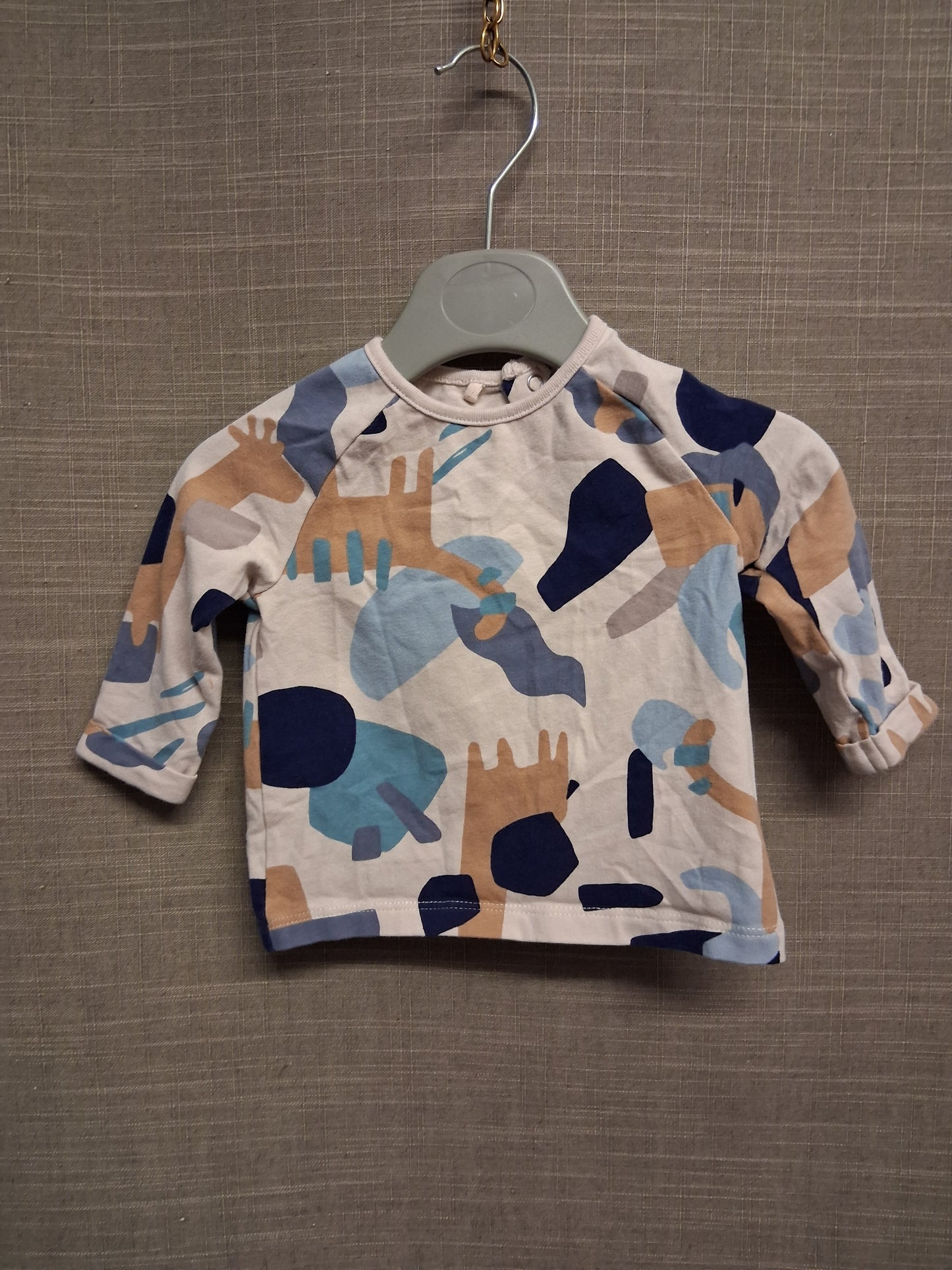 Next Boys Beige Multicolours Long Sleeve T-Shirt Age 0-3 Months