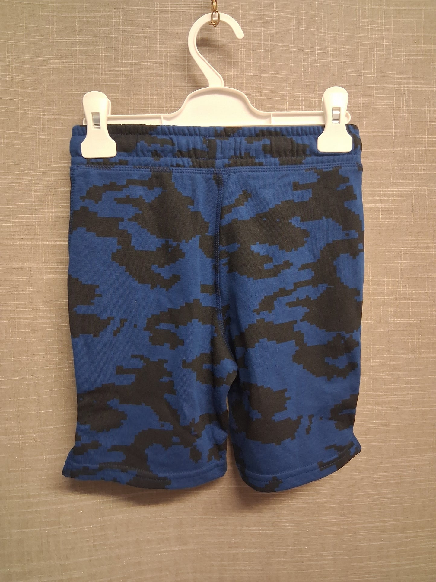 F&F Boys Blue Camouflage Print Jersey Jogger Shorts Age 6-7 Years