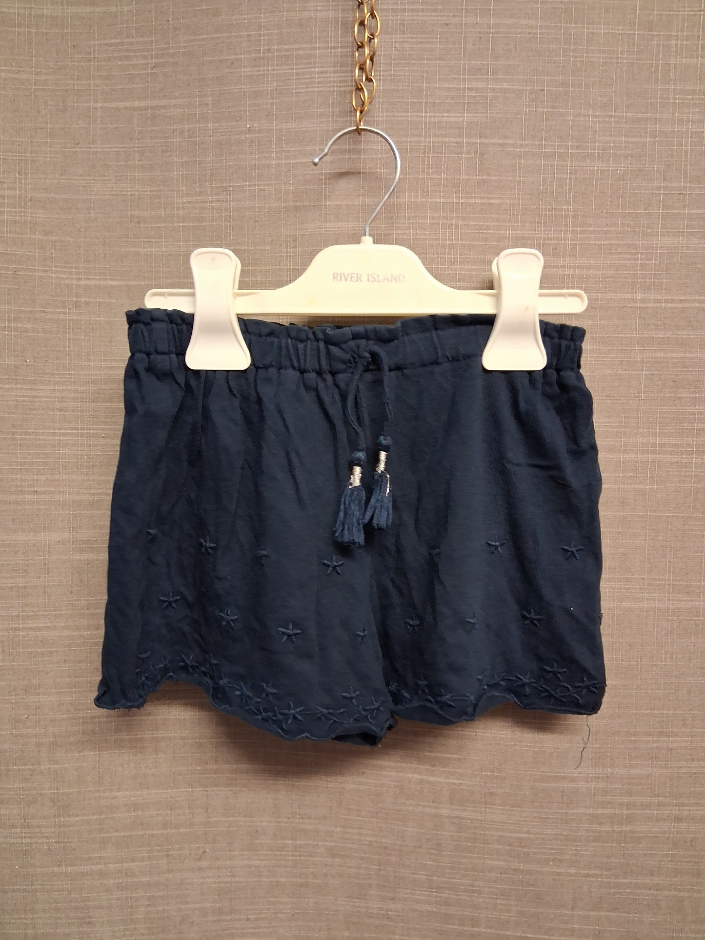 Next Girls Jersey Blue Shorts Age 2-3 Years 100% Cotton