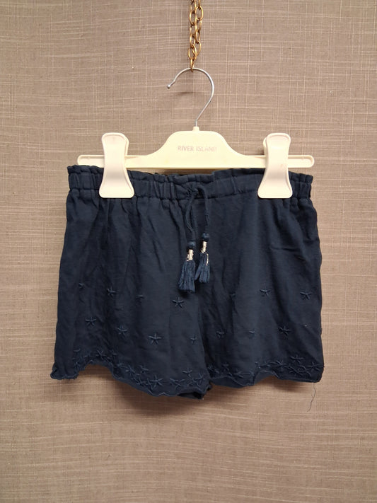 Next Girls Jersey Blue Shorts Age 2-3 Years 100% Cotton