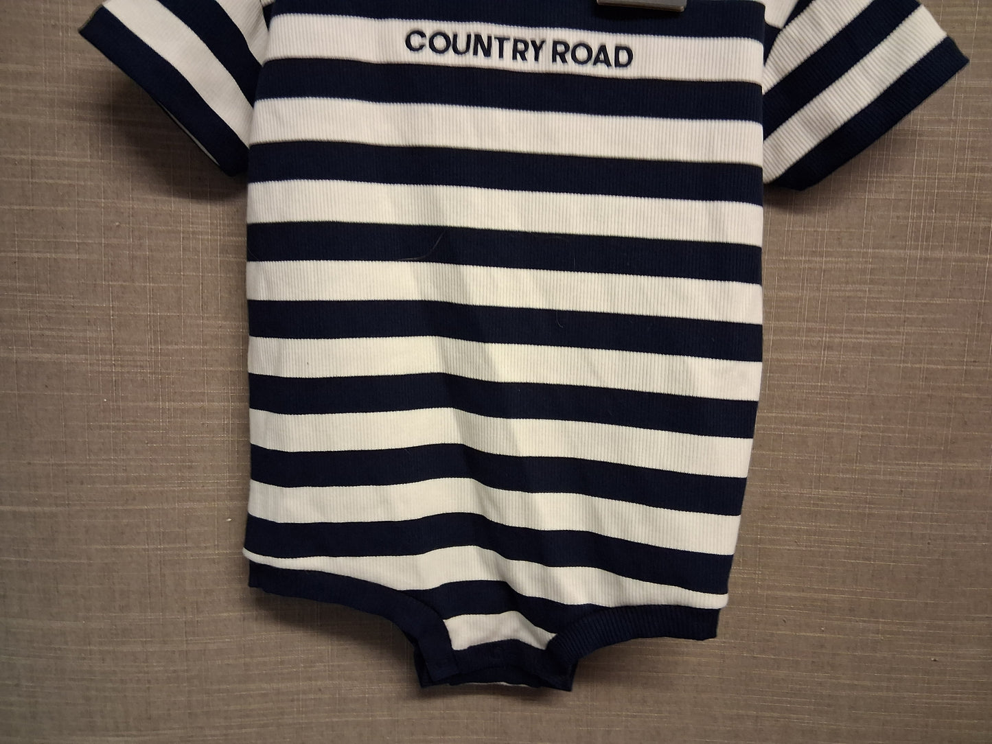 Country Road Boys Blue White Striped Short Sleeve Bodysuit Age 18-24 Months New