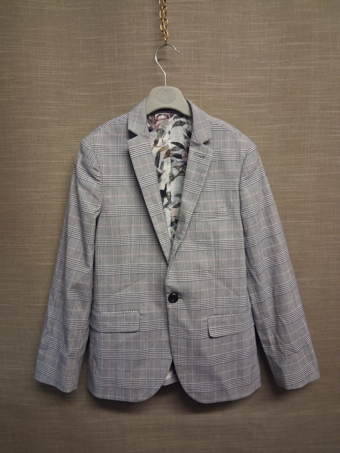 Next Boys Blue Check Smart Blazer Jacket Wedding Christening Special Occasion Age 10 Years