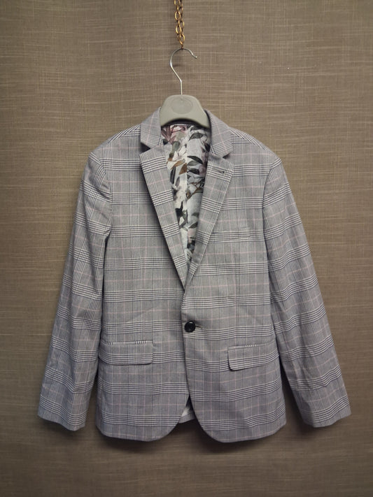 Next Boys Blue Check Smart Blazer Jacket Wedding Christening Special Occasion Age 10 Years