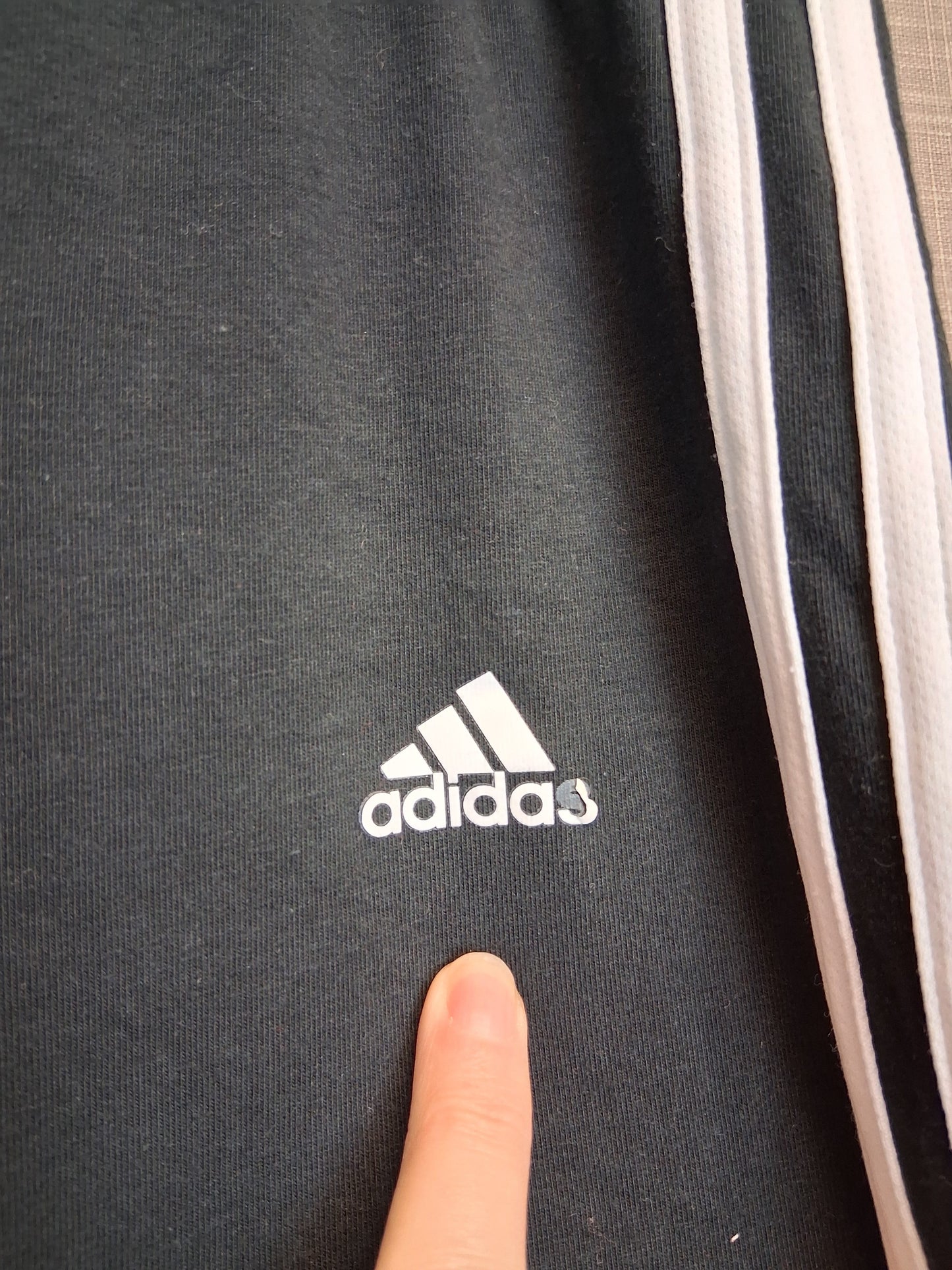Adidas Girls Black 3 Stripe Leggings Age 13-14 Years