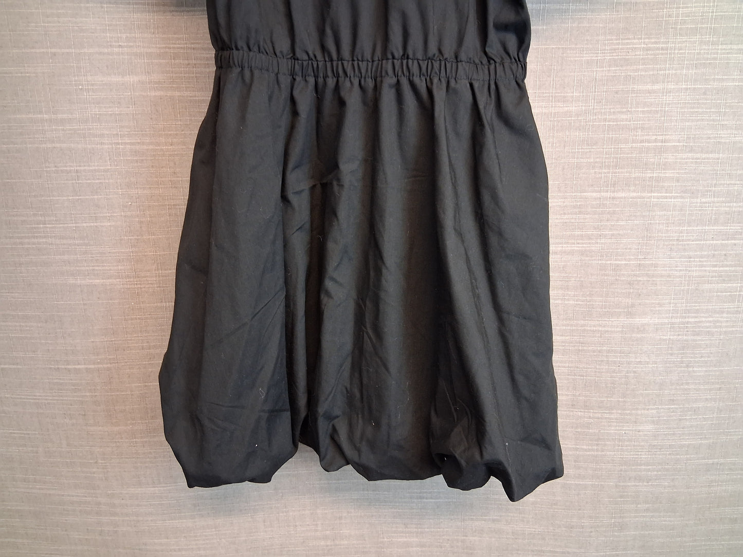 River Island Girls Black Puff Hem and Sleeve Shirt Dress Age 7-8 Years