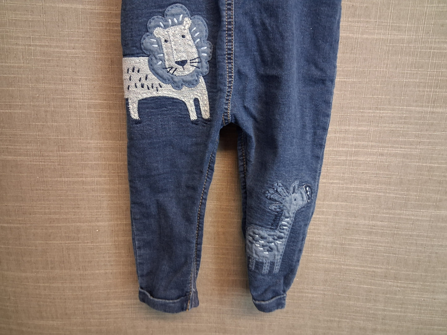 Next Boys Blue Dungarees Denim Lined Age 12-18 Months