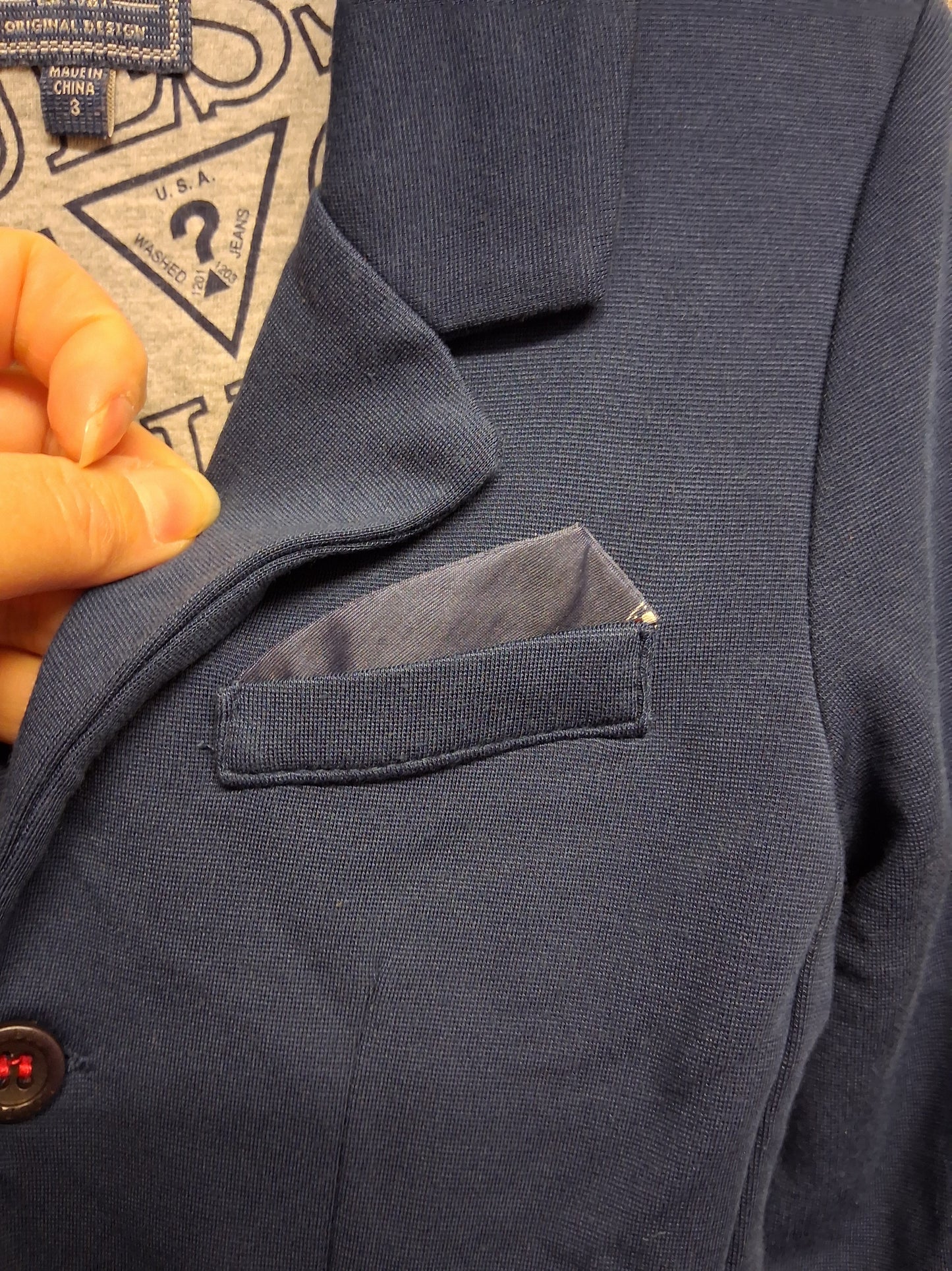 Guess Boys Blue Jersey Blazer Jacket Age 3 Years