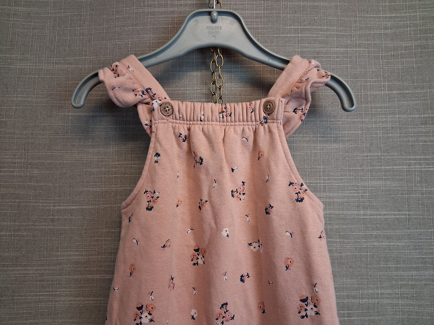Marks and Spencer Girls Pink Floral Romper Dungarees Age 6-9 Months