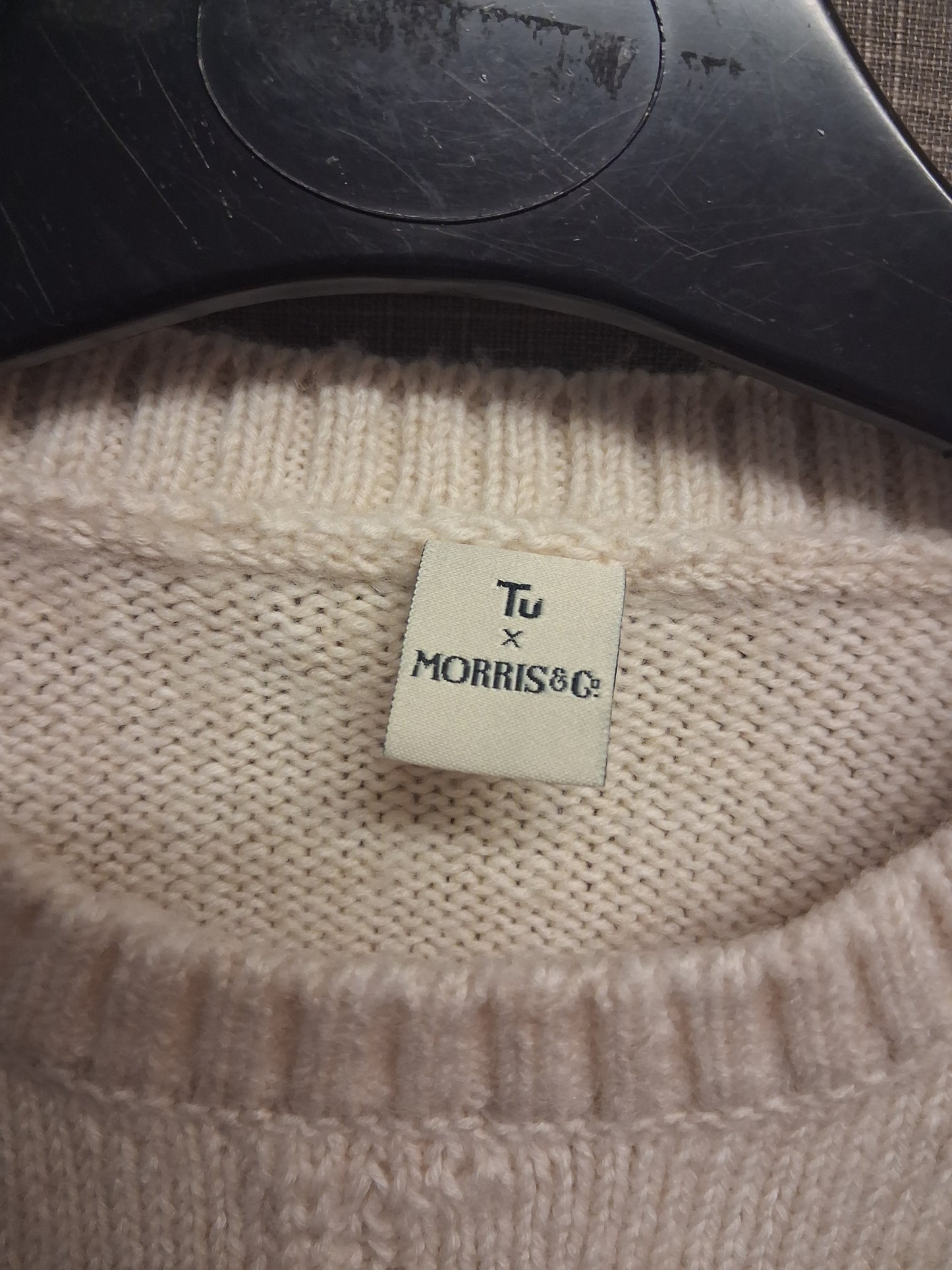 TU x Morris & Co Tank Top Girls Knitted Beige Age 3-4 Years