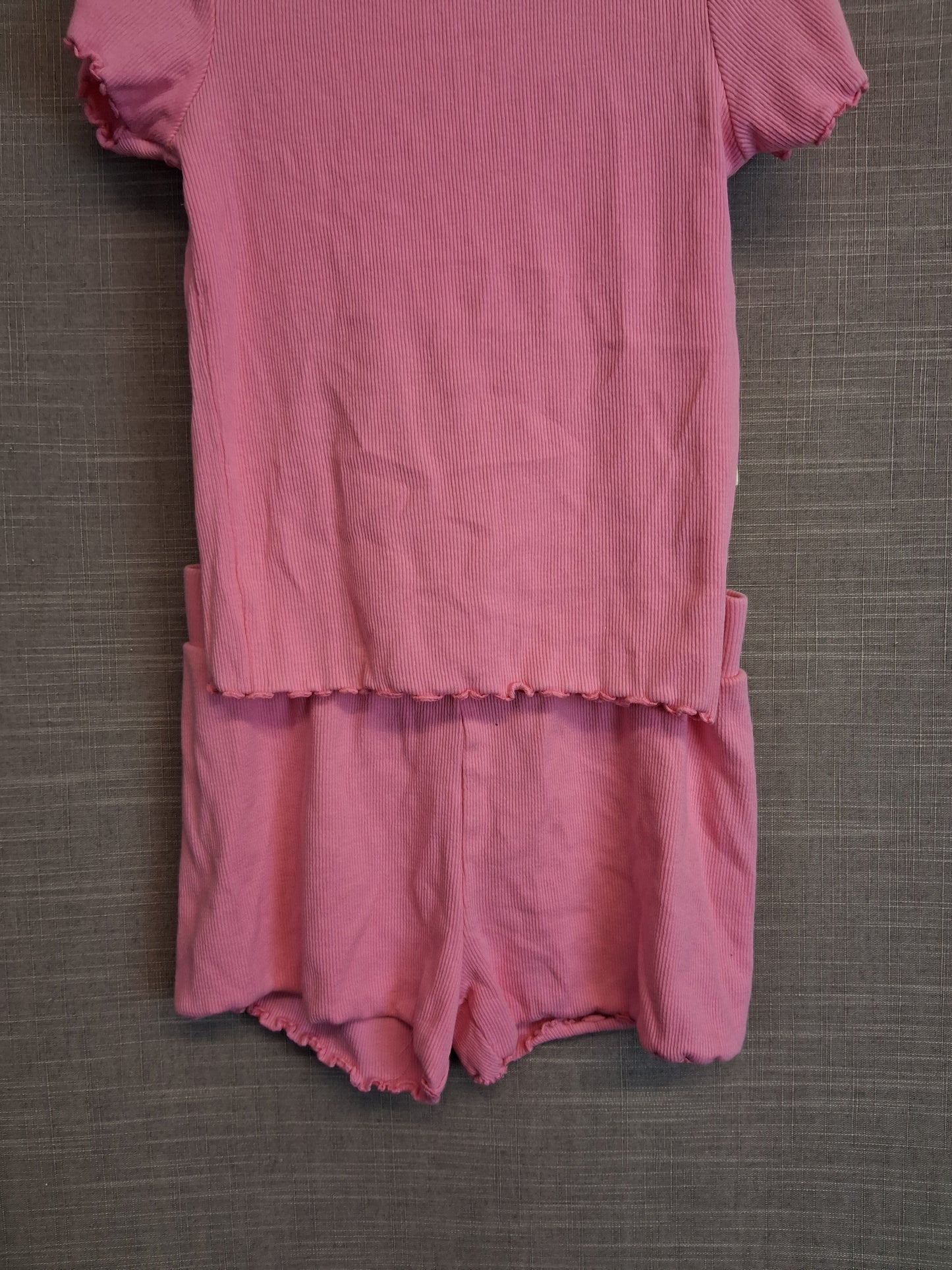 Primark 2 Piece Outfit Pink T-Shirt and Shorts Age 6-7 Years