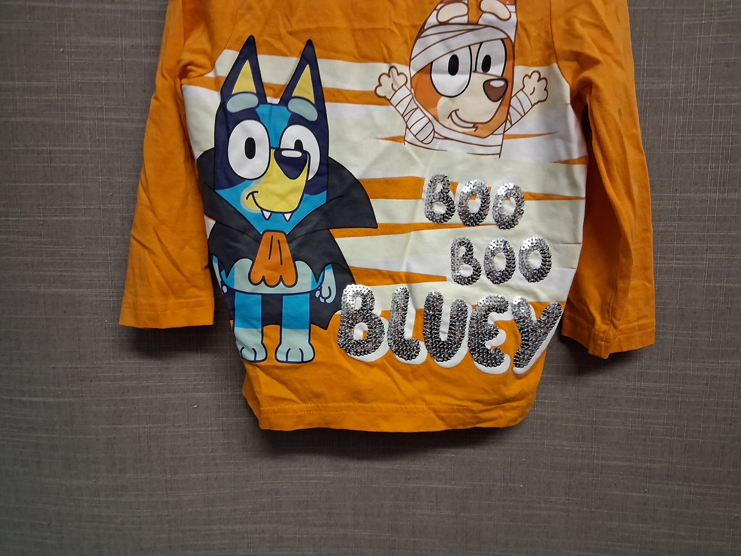 F&F Bluey Halloween Theme Orange Long Sleeve T-Shirt Age 2-3 Years