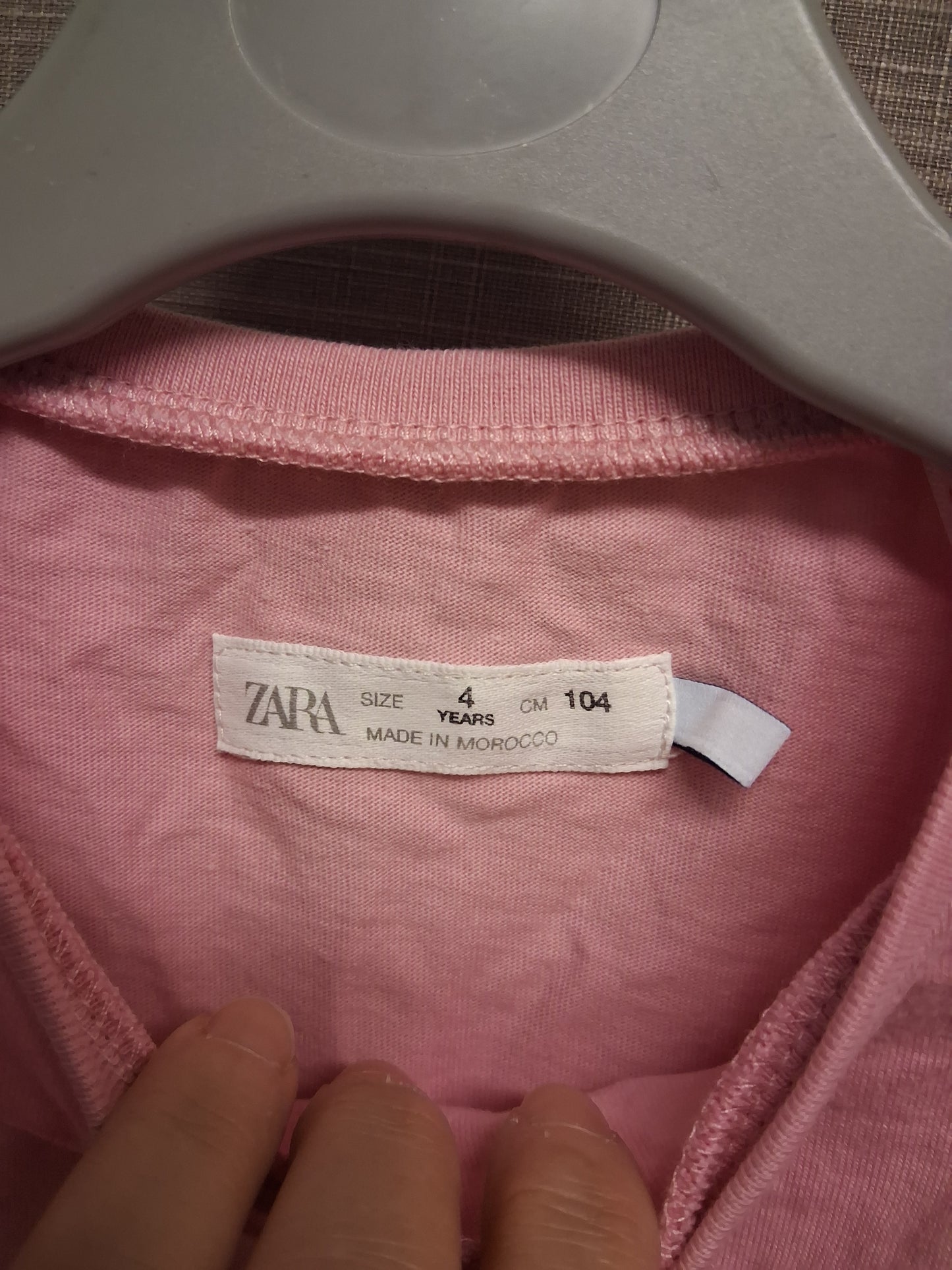 Zara Girls Pink Frill Cap Sleeve Box T-Shirt Age 4 Years