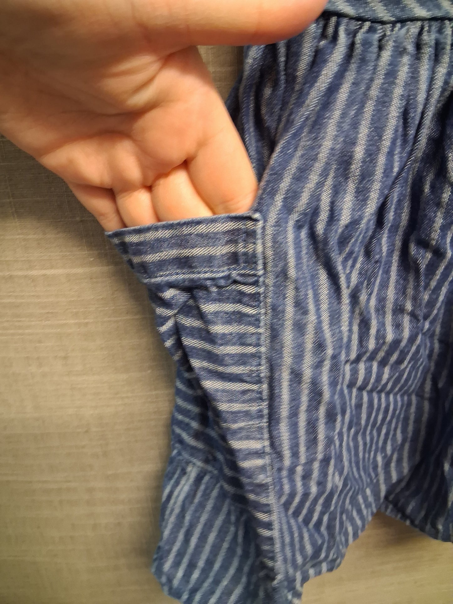 George Girls Denim Blue Stripe A Line Dress Age 5-6 Years