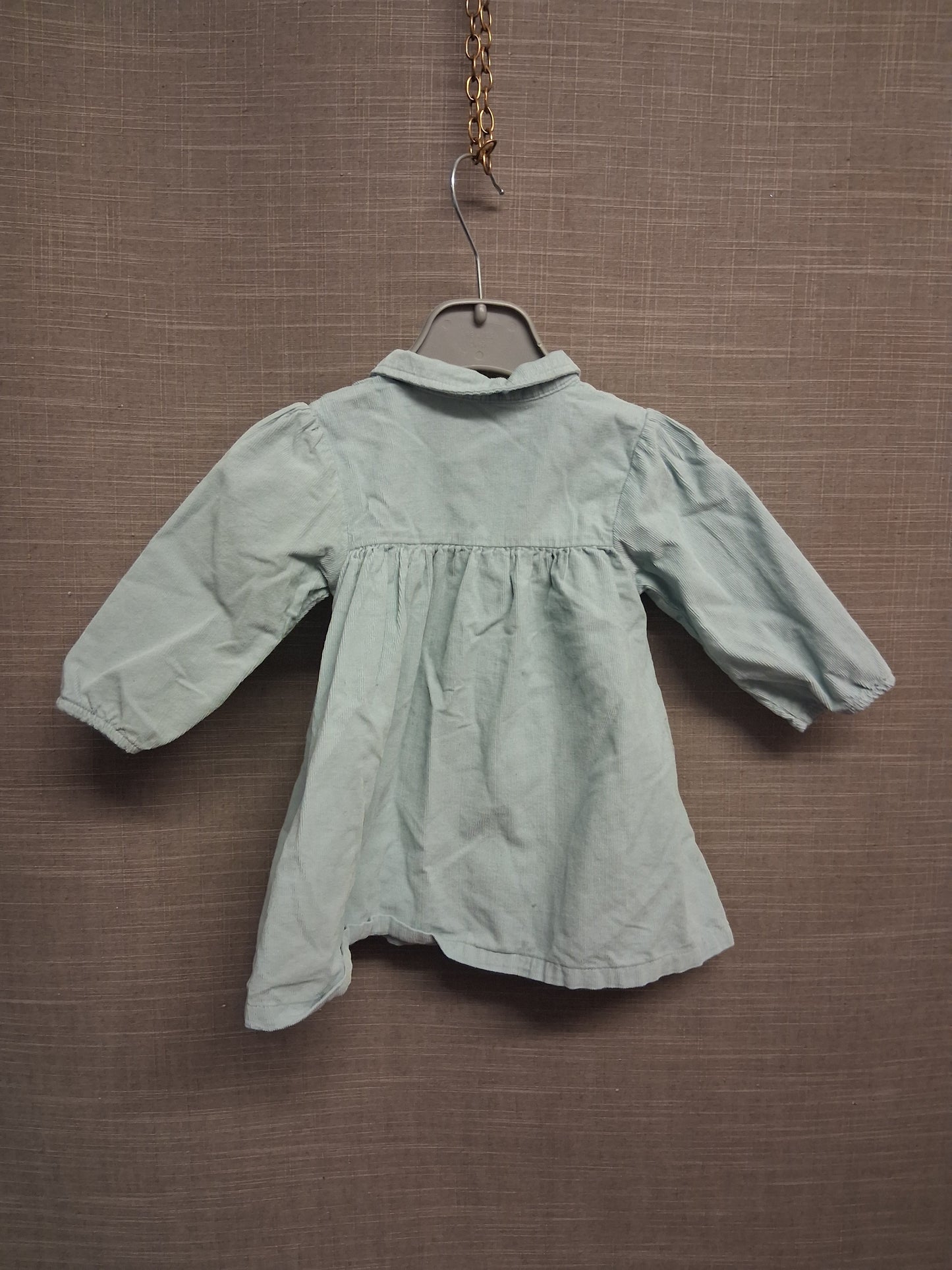George Girls Light Green Corduroy Dress Age 3-6 Months
