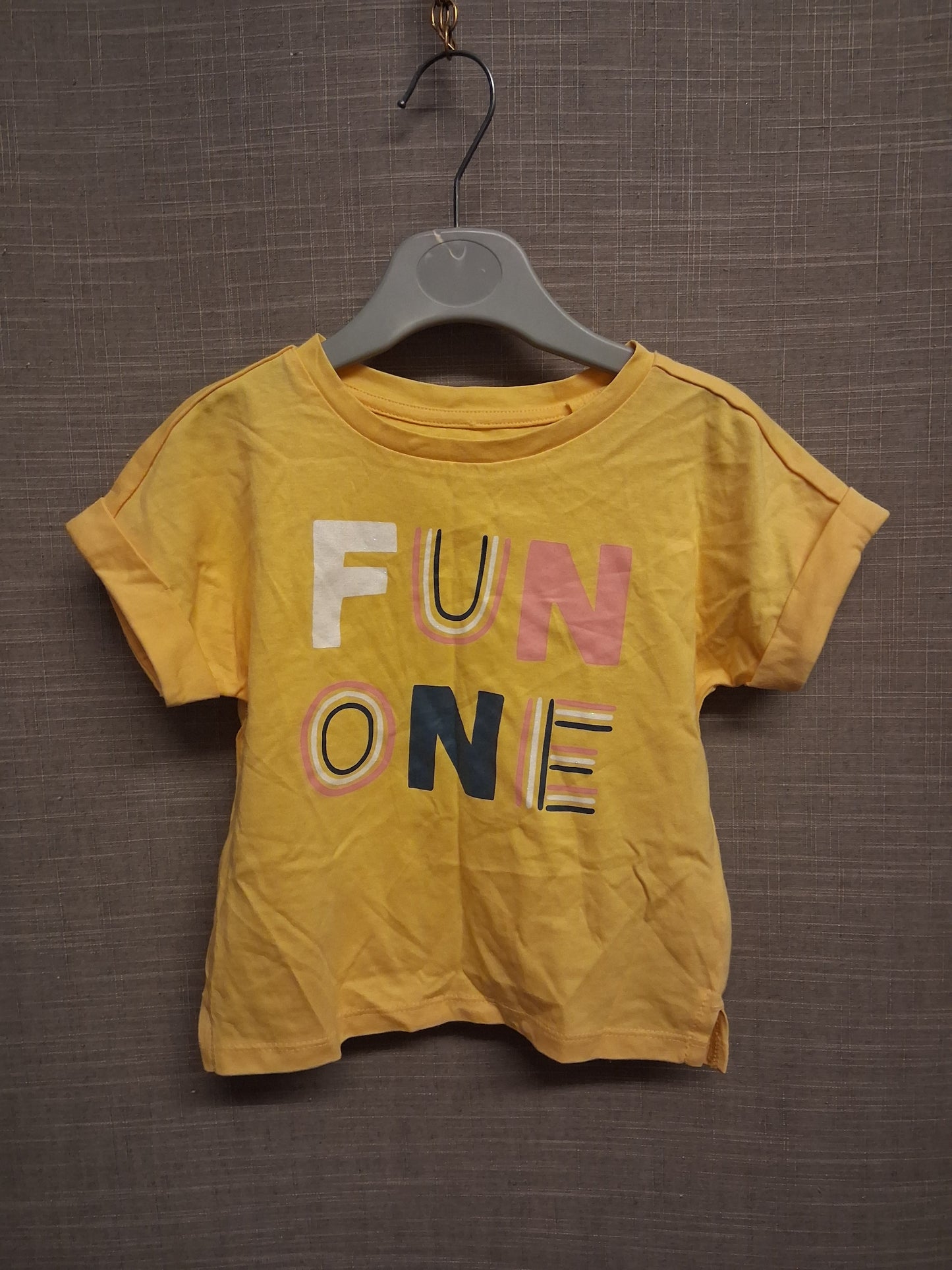 Anko Girls Yellow Cap Sleeve T-Shirt Age 2 Years