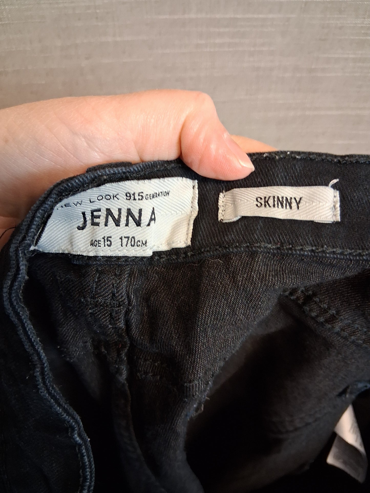 New Look Girls Jenna Black Skinny Jeans Age 15 Years Distressed
