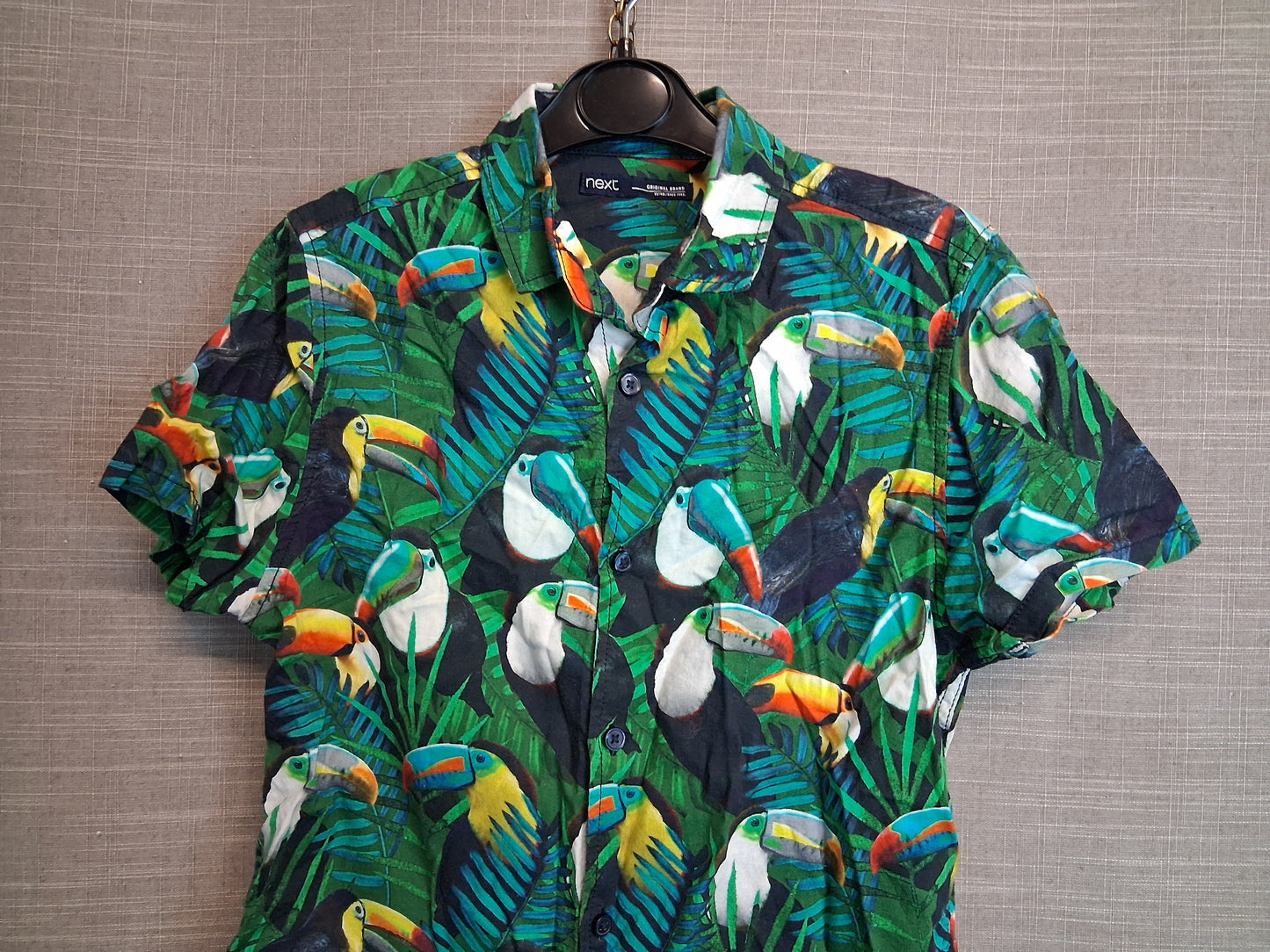 Next Boys Summer Shirt Age 9 Years Toucan Print Green