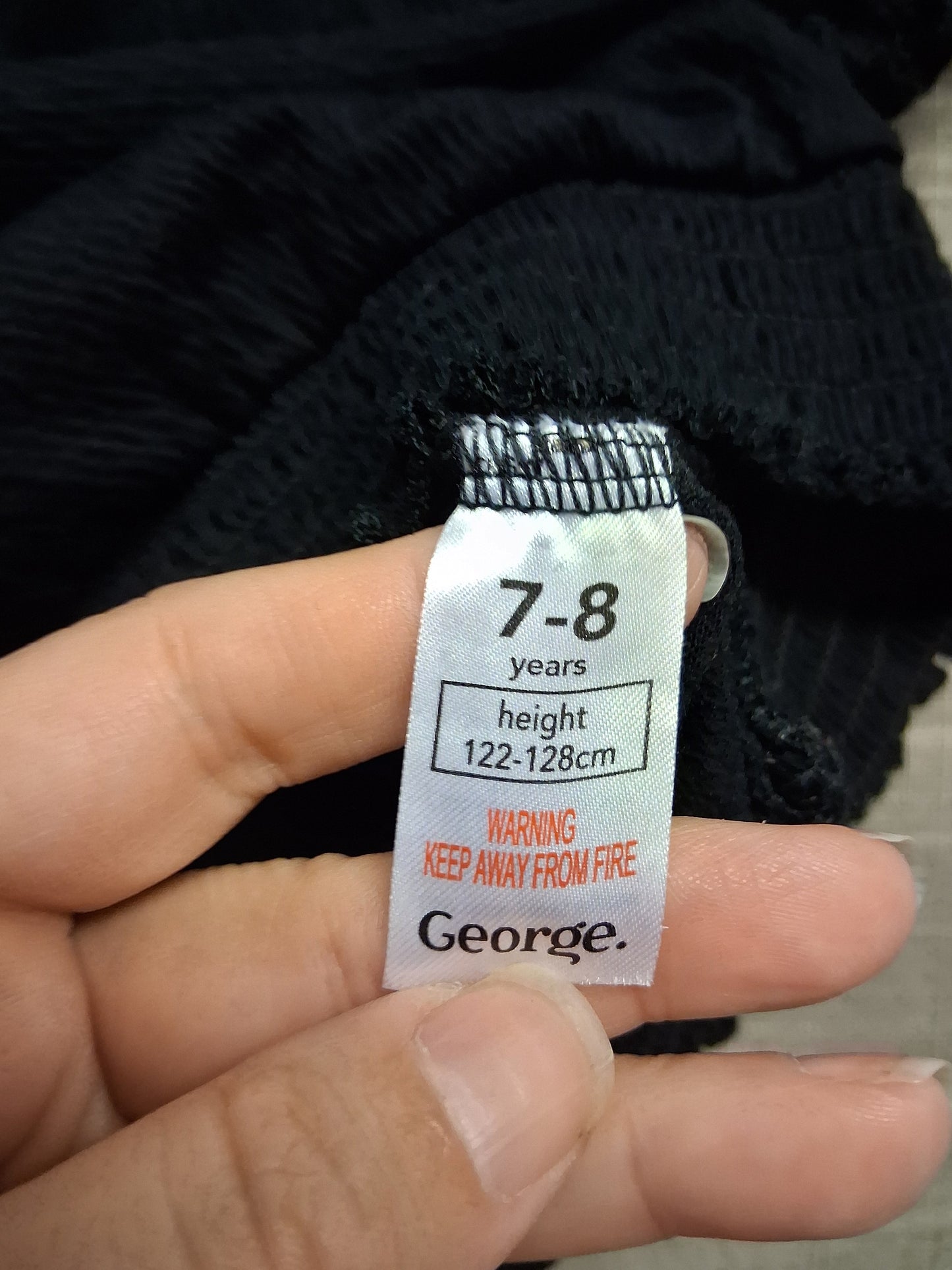 George Girls Black Off the Shoulder Top Age 7-8 Years