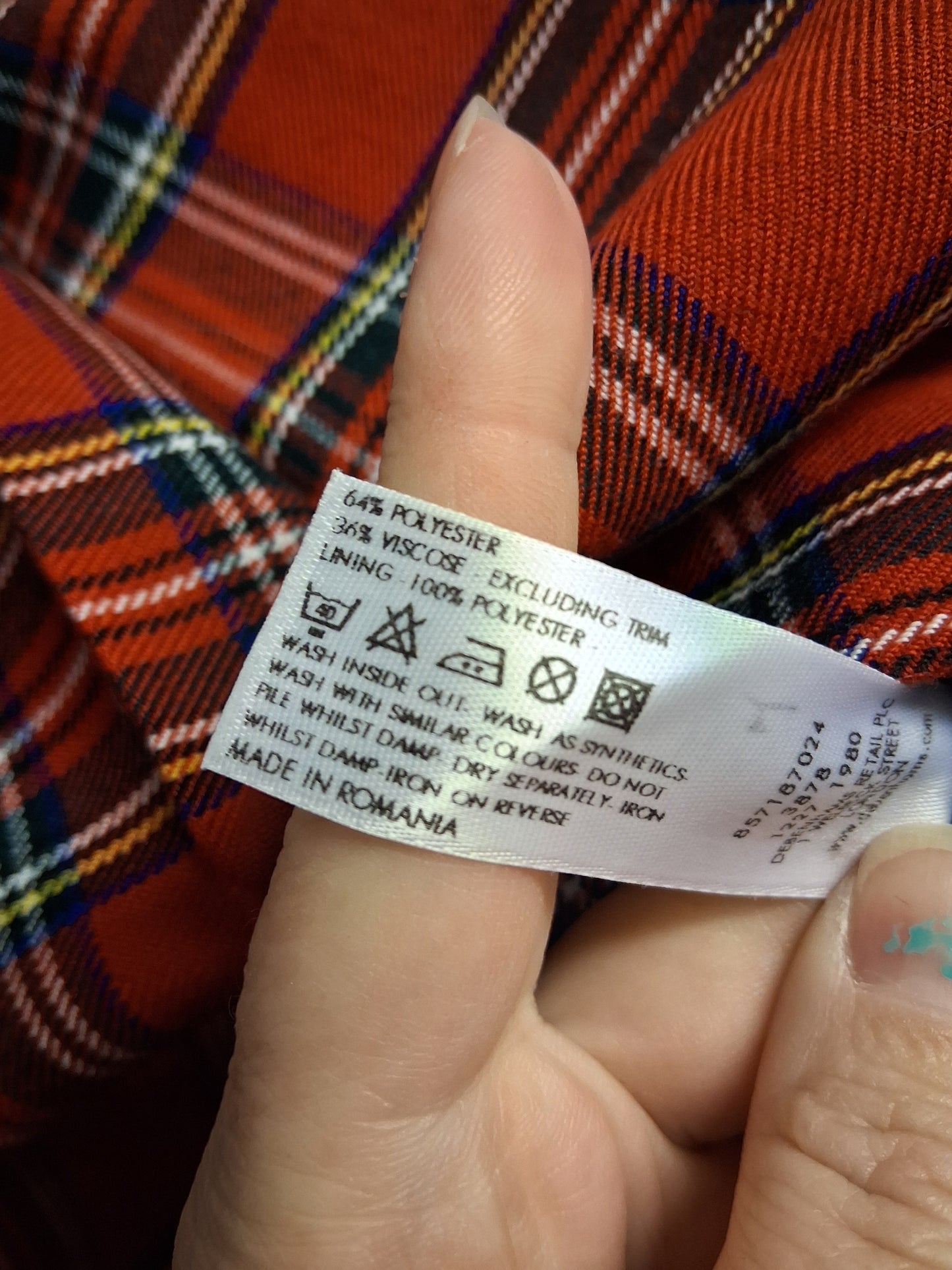 Red Herring Girls Tartan Red Mini Skirt Age 16 Years