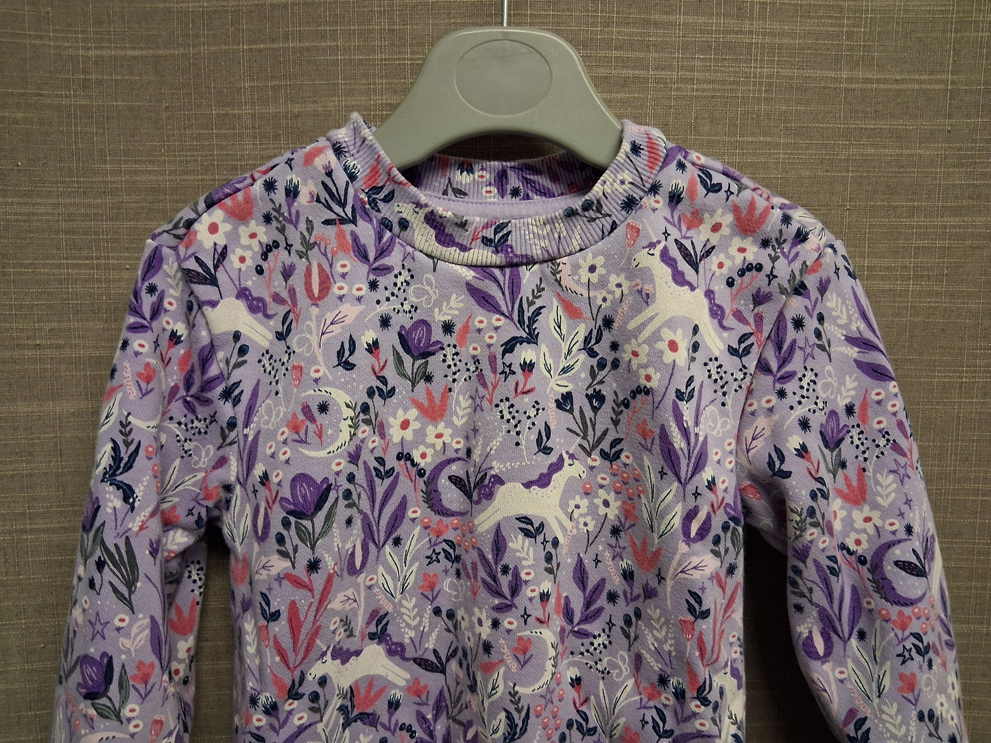Nutmeg Girls Purple Unicorn Floral Sweater Long Sleeve Age 18-24 Months