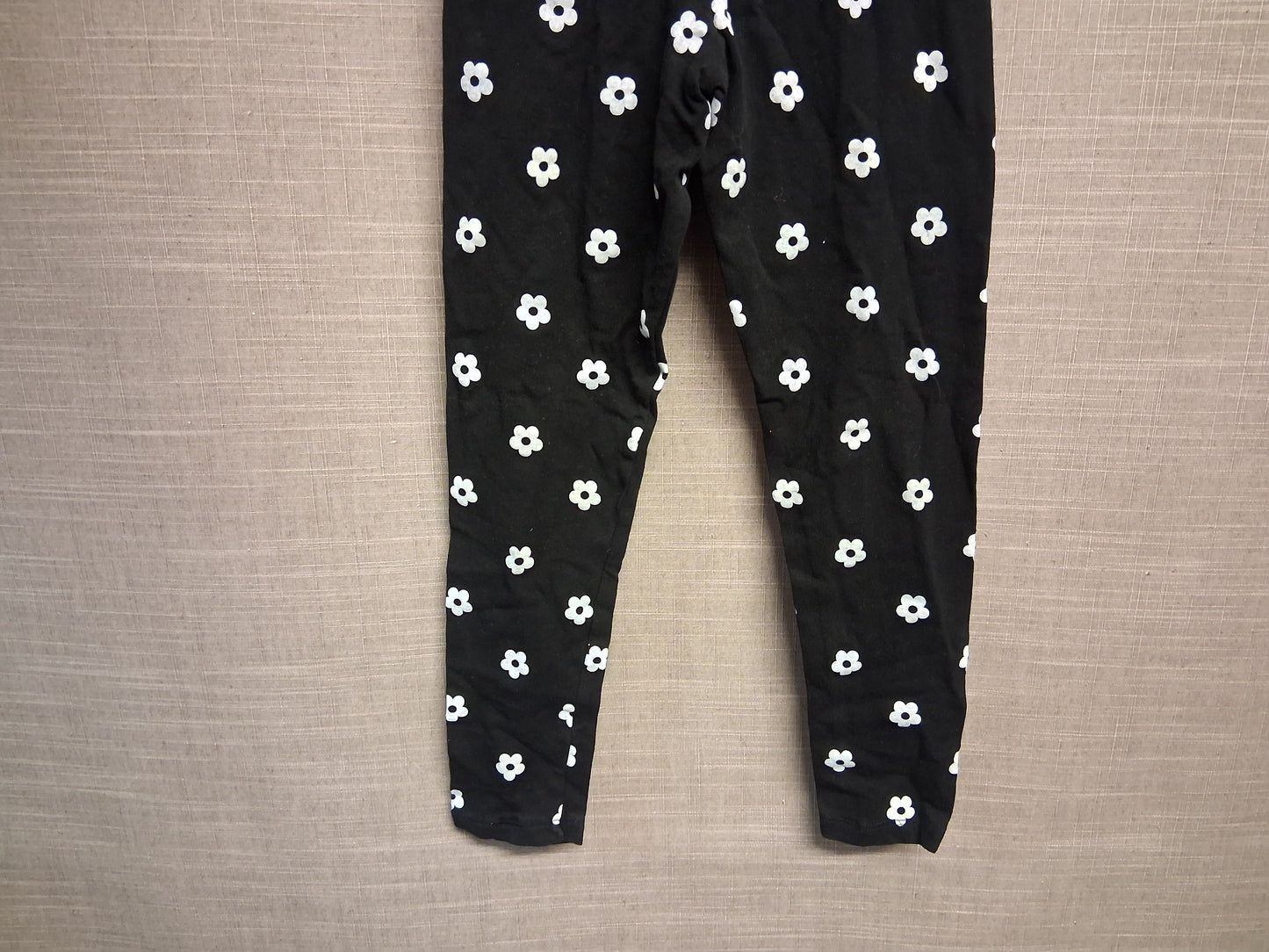 Matalan Black Floral Jersey Leggings Age 7 Years