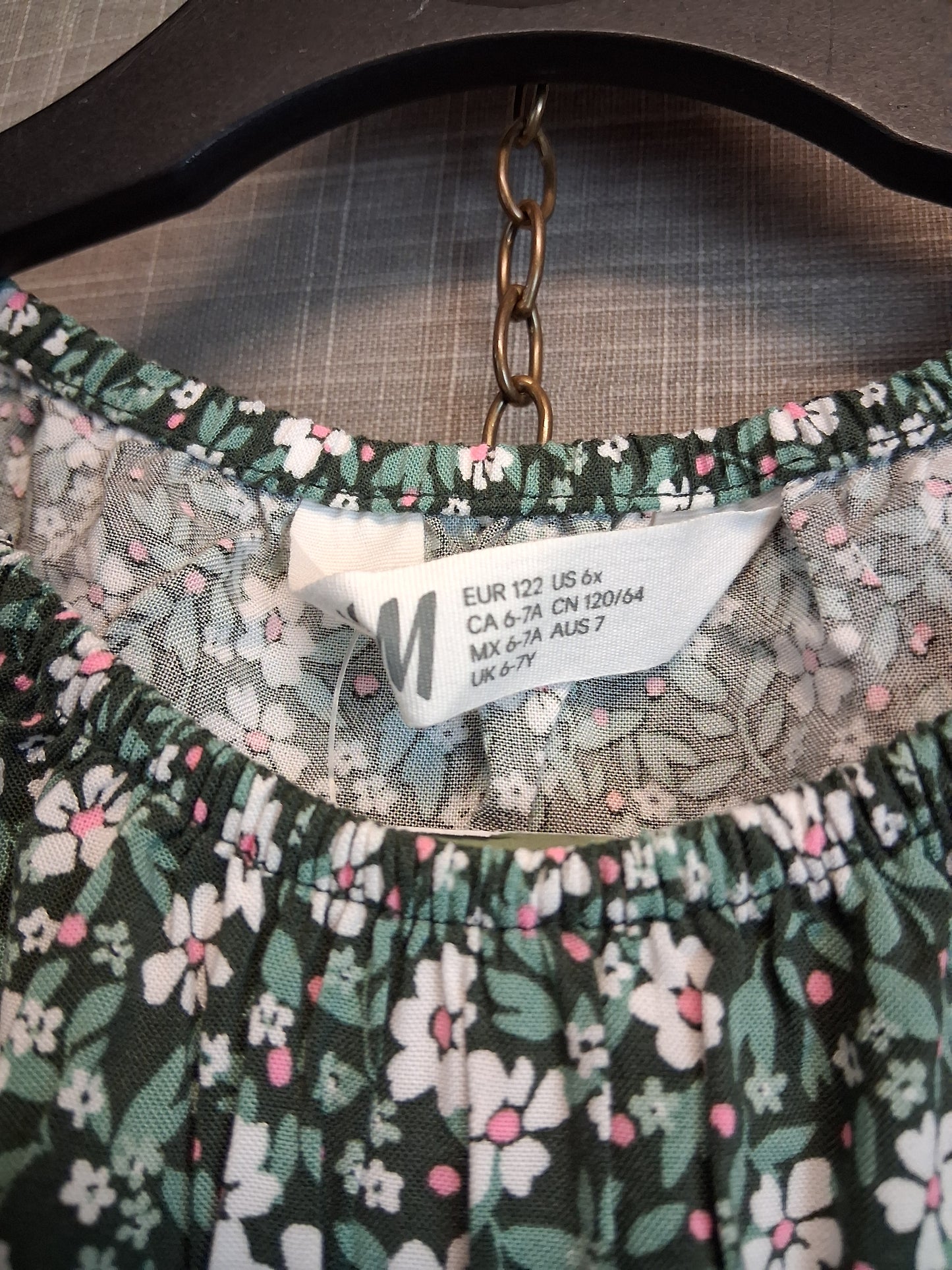 H&M Girls Green Floral Short Sleeve Jumpsuit Age 6-7 Years New