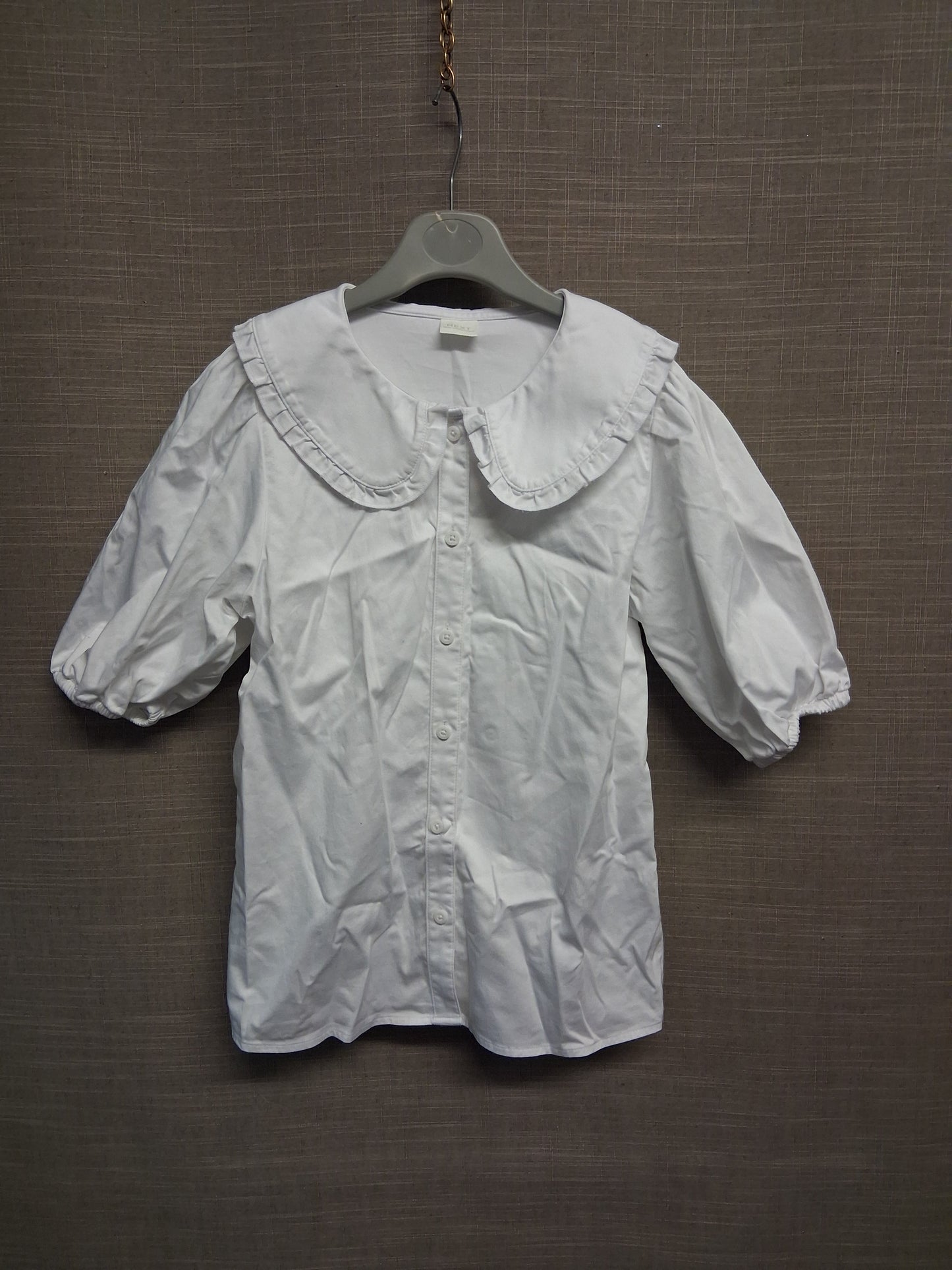 Next Girls White Short Sleeve Peter Pan Collar Blouse Age 10 Years