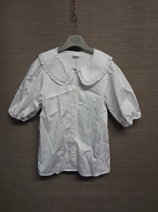 Next Girls White Short Sleeve Peter Pan Collar Blouse Age 10 Years
