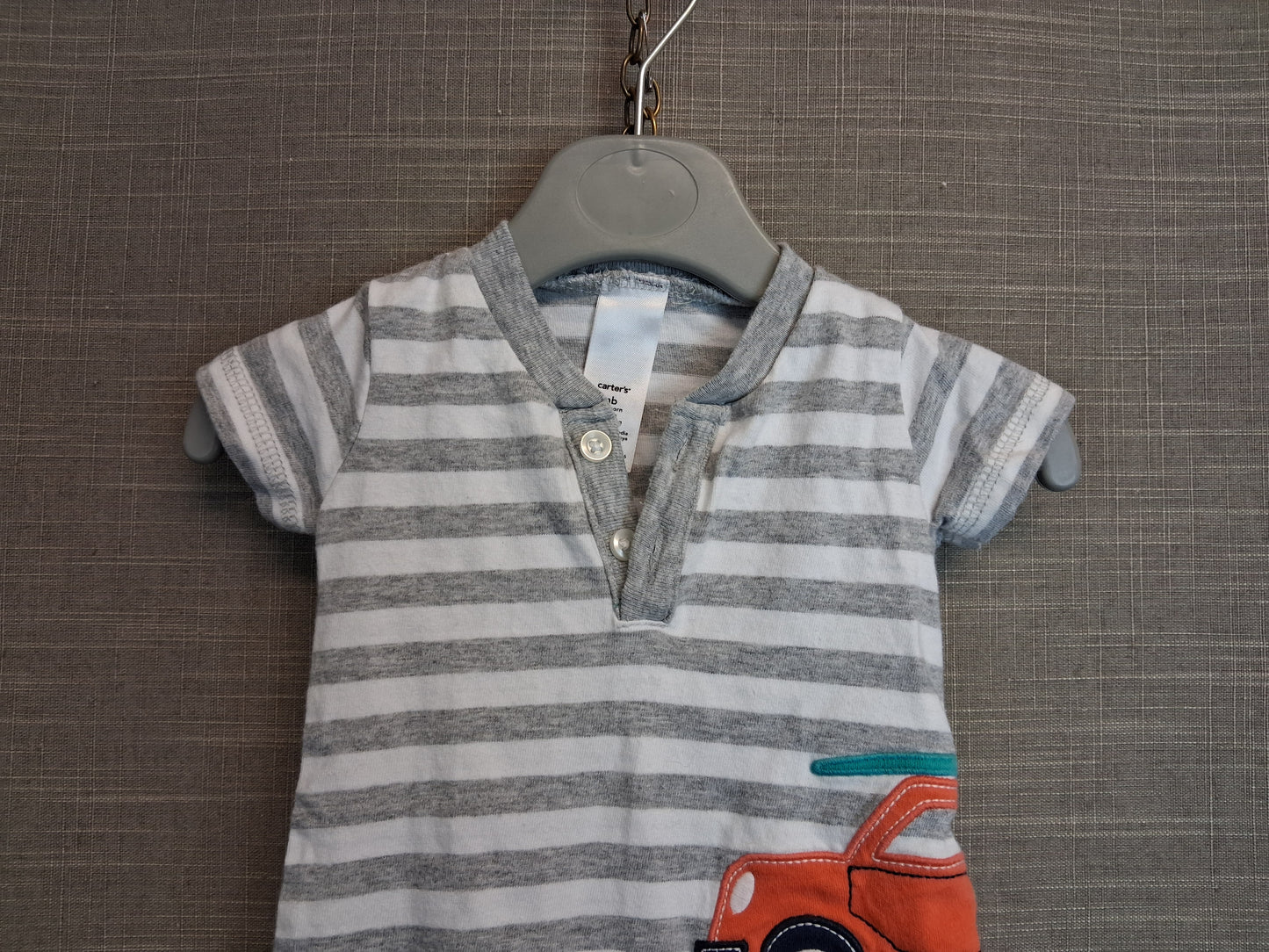 Carter's Boys White Grey Romper Age Newborn