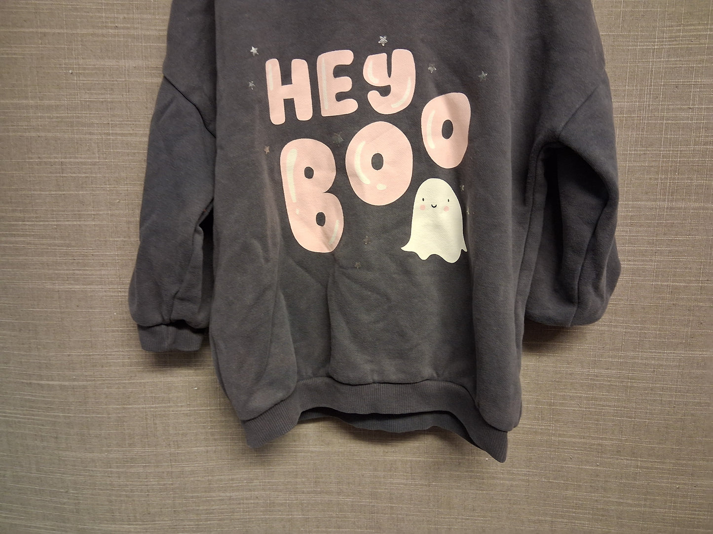 George Girls Halloween 'Hey Boo' Sweater Grey Age 2-3 Years