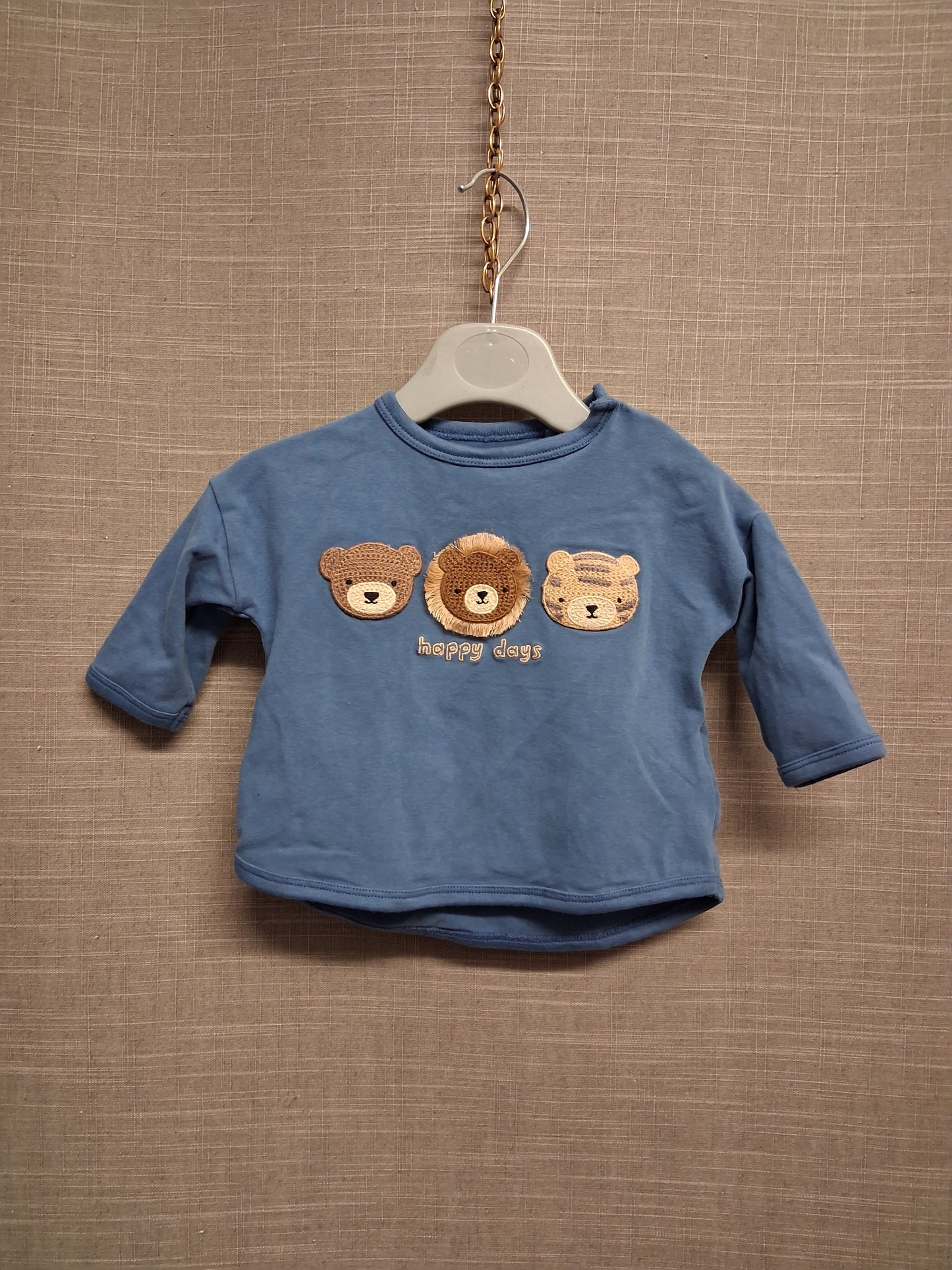 Next Boys Blue Long Sleeve Jersey T-Shirt Age 0-3 Months