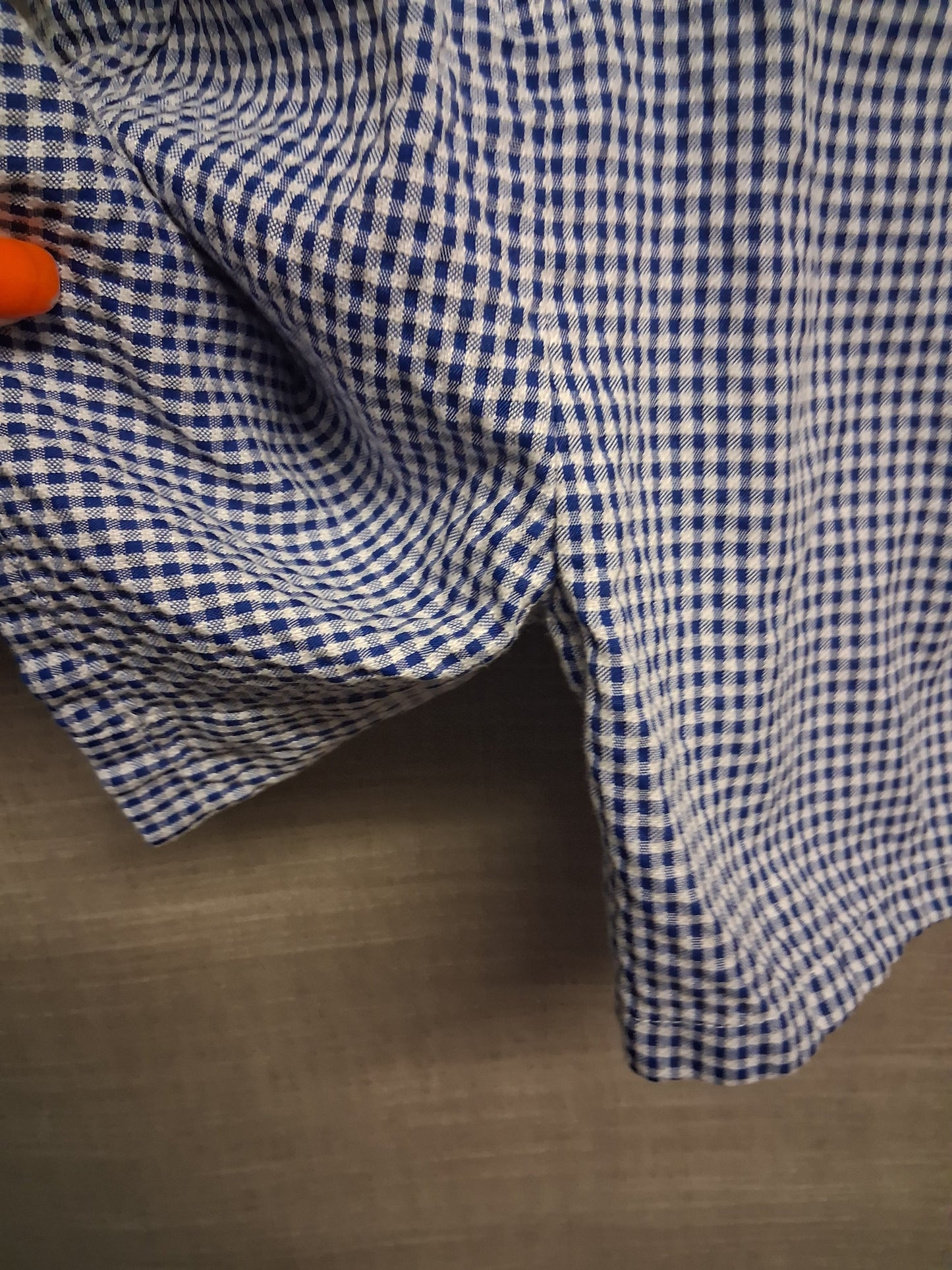 Marks and Spencer Girls Blue White Gingham Playsuit Age 5-6 Years