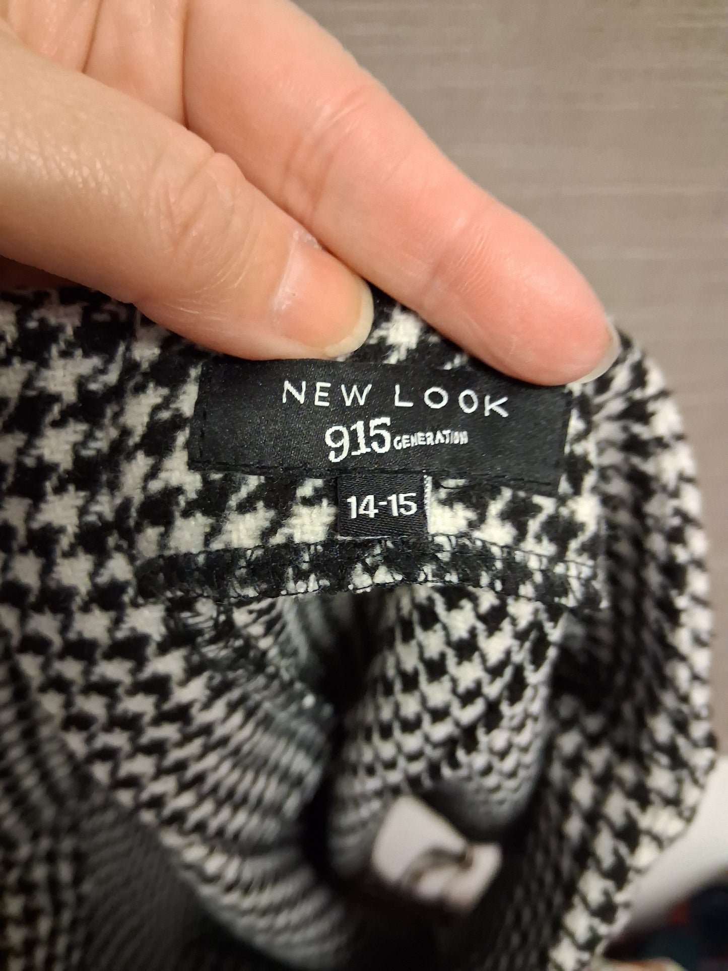 New Look Girls Black White Houndstooth Skirt Age 14-15 Years