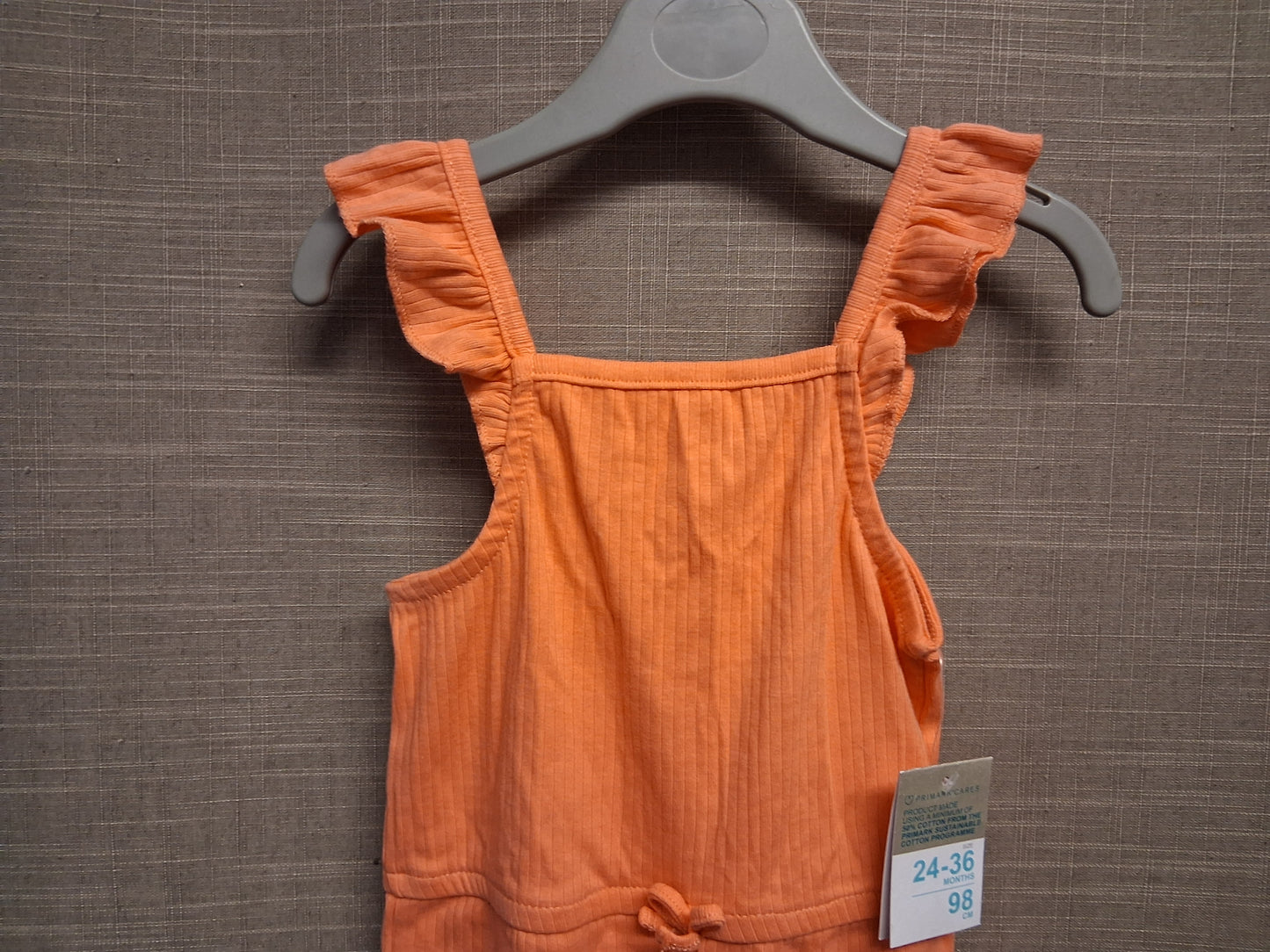Primark Girls Short Romper Age 2-3 Years Coral Pink NEW