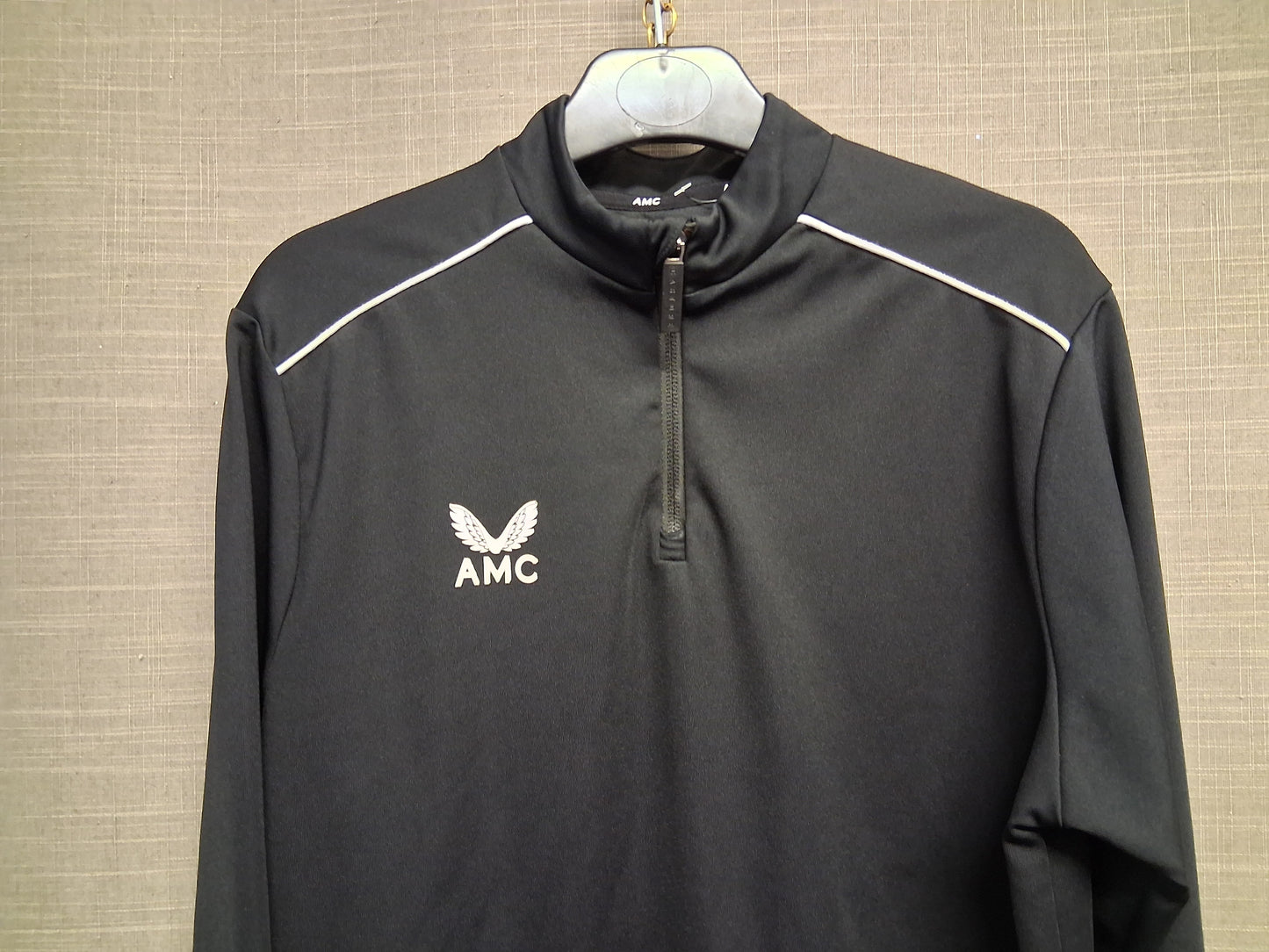 Castore AMC Black 1/4 Zip Pullover Sweater Junior XL Age 12-13 Years