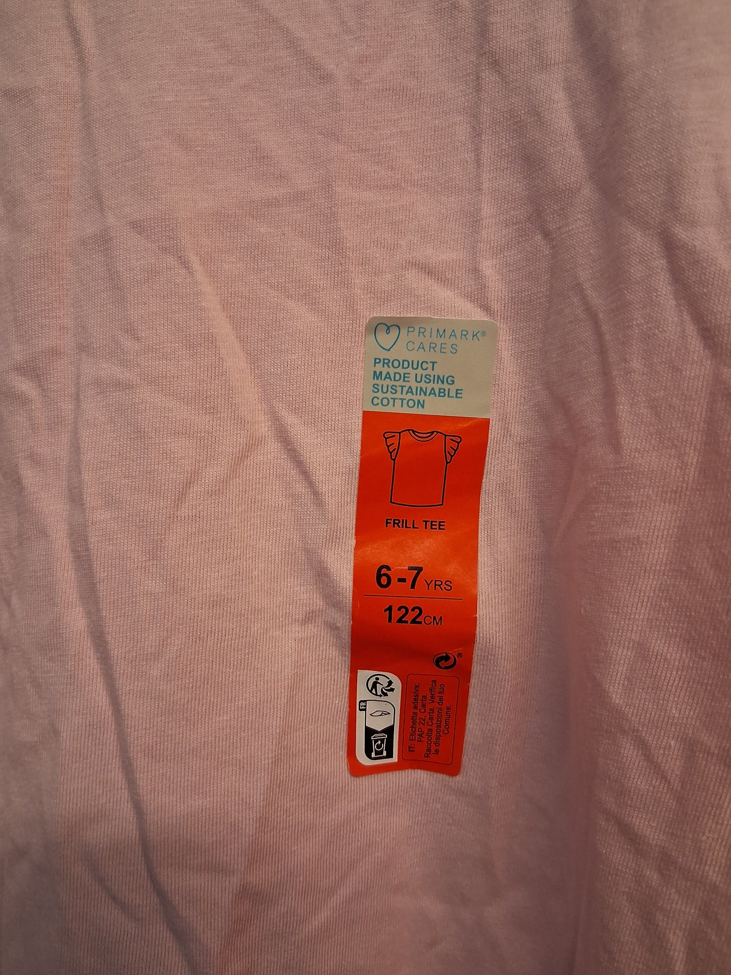 Primark Pink Ruffle Sleeveless T-Shirt Age 6-7 Years New
