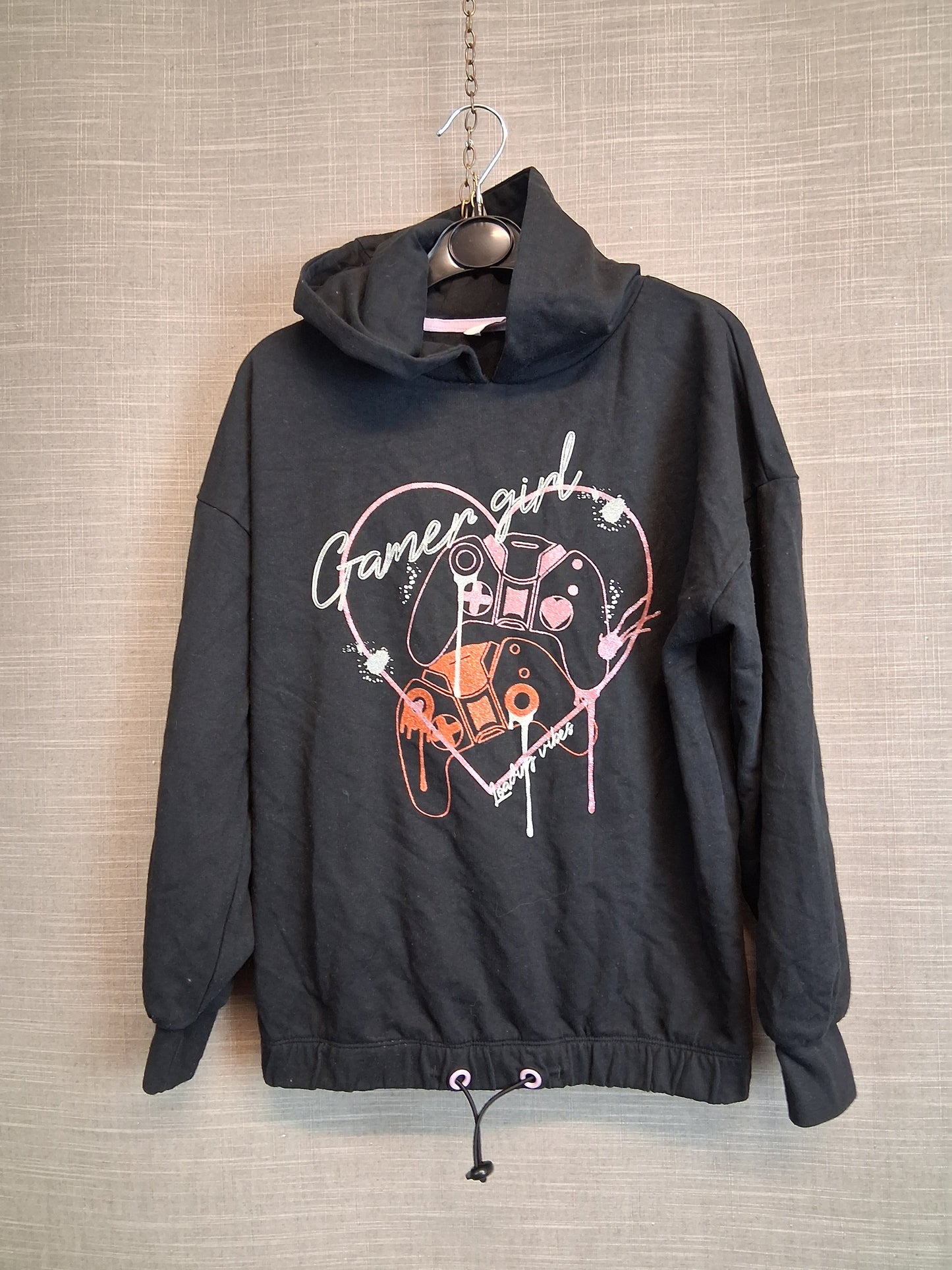 V by Very Girls Gaming Theme Black Hoodie Age 10-11 Years
