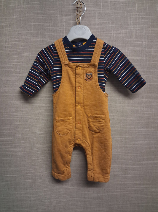 Terre de Marins Boys 2 Piece Outfit Dungress & Long Sleeve Top Age 0-3 Months