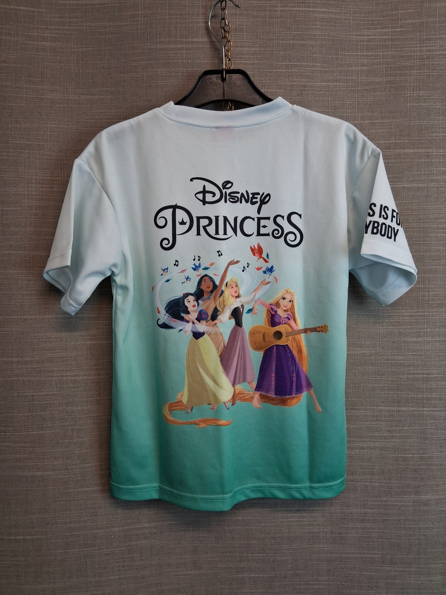 Disney Prince T-Shirt Short Sleeve 7-8 Years Green Ombre Print on Back