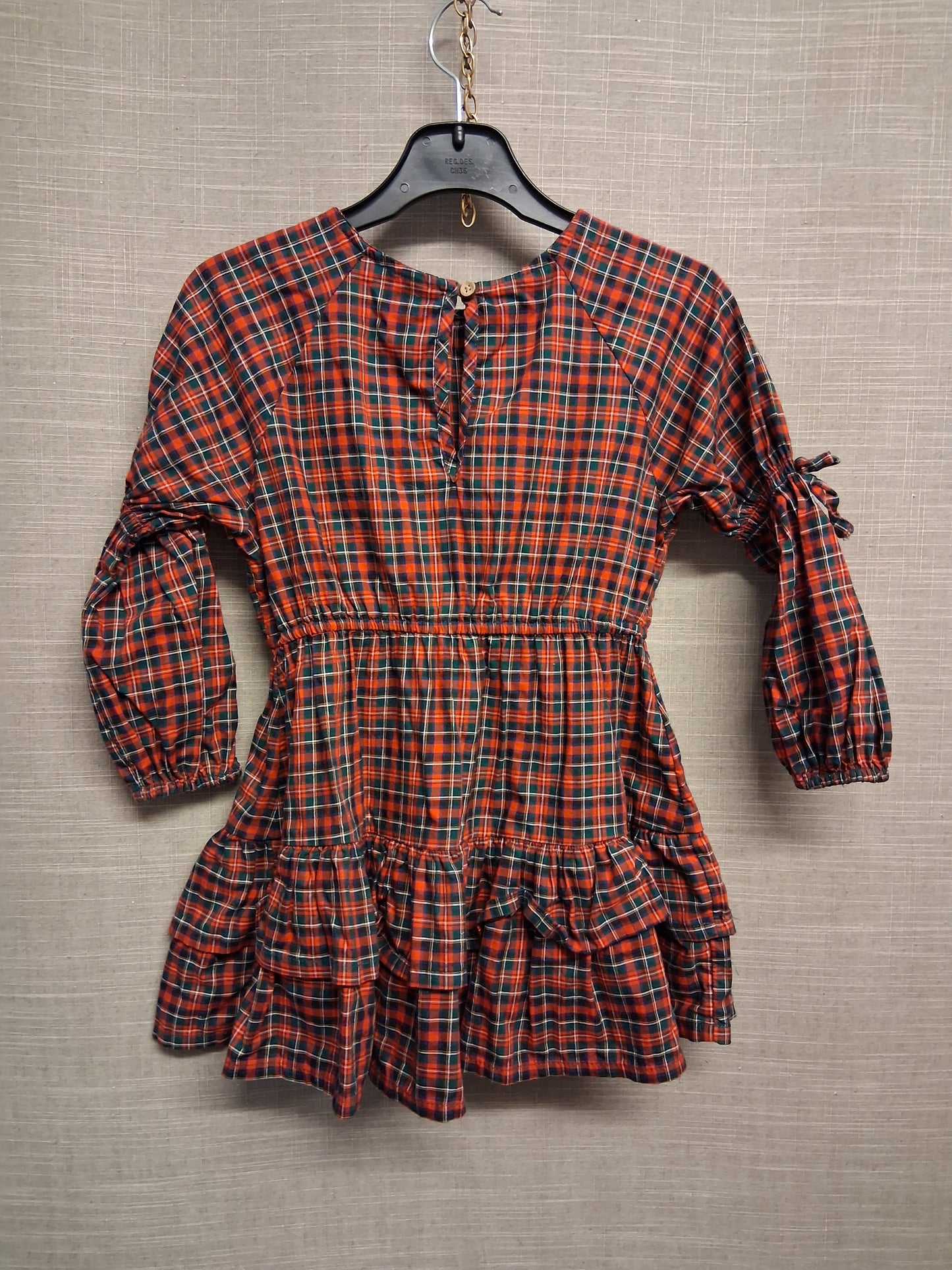 Next Tarten Dress Bow Long Sleeve Detail Age 5 Years 100% Cotton