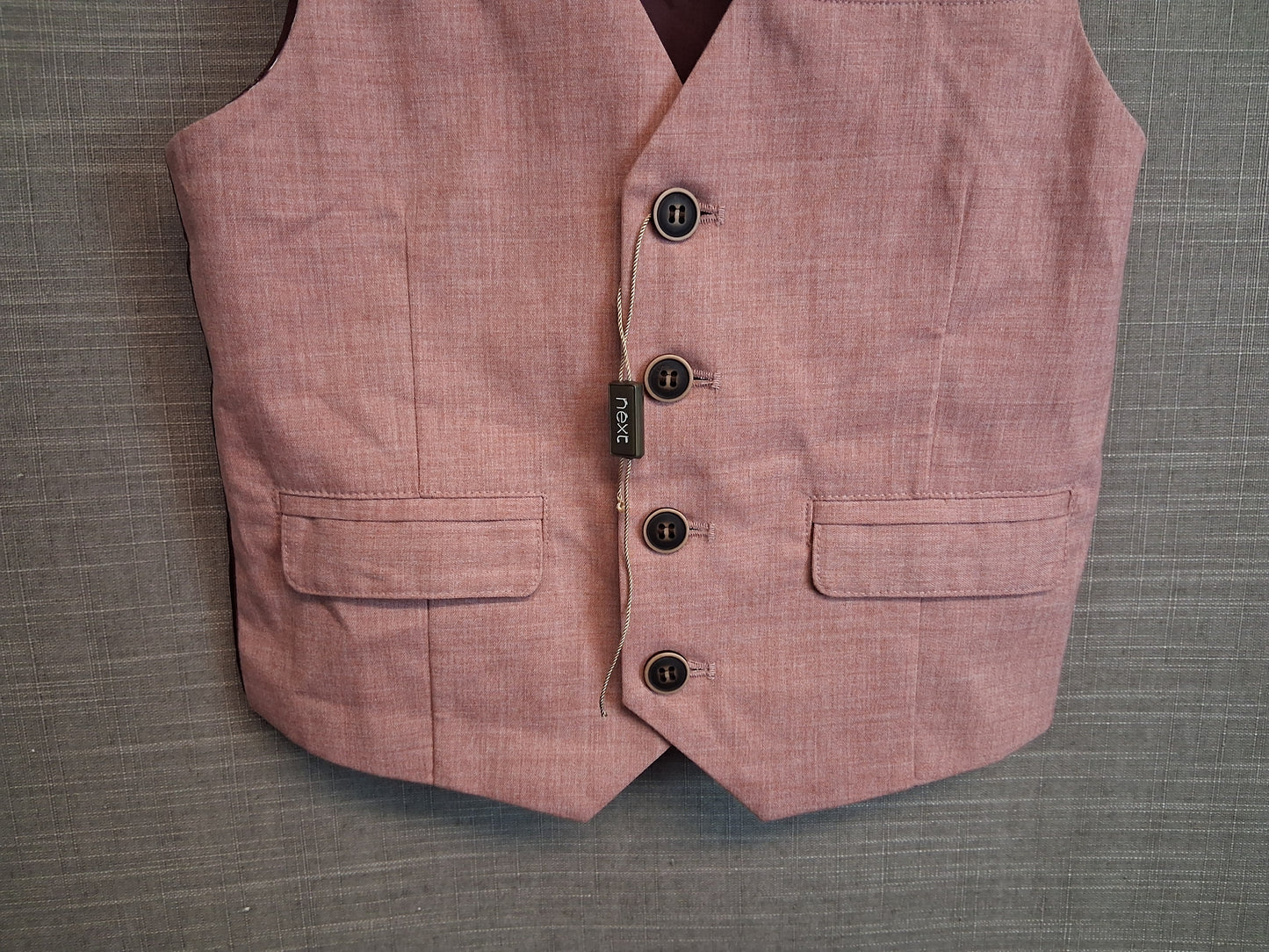 Next Boys Pink Salmon Waistcoat Vest Age 3-4 Years